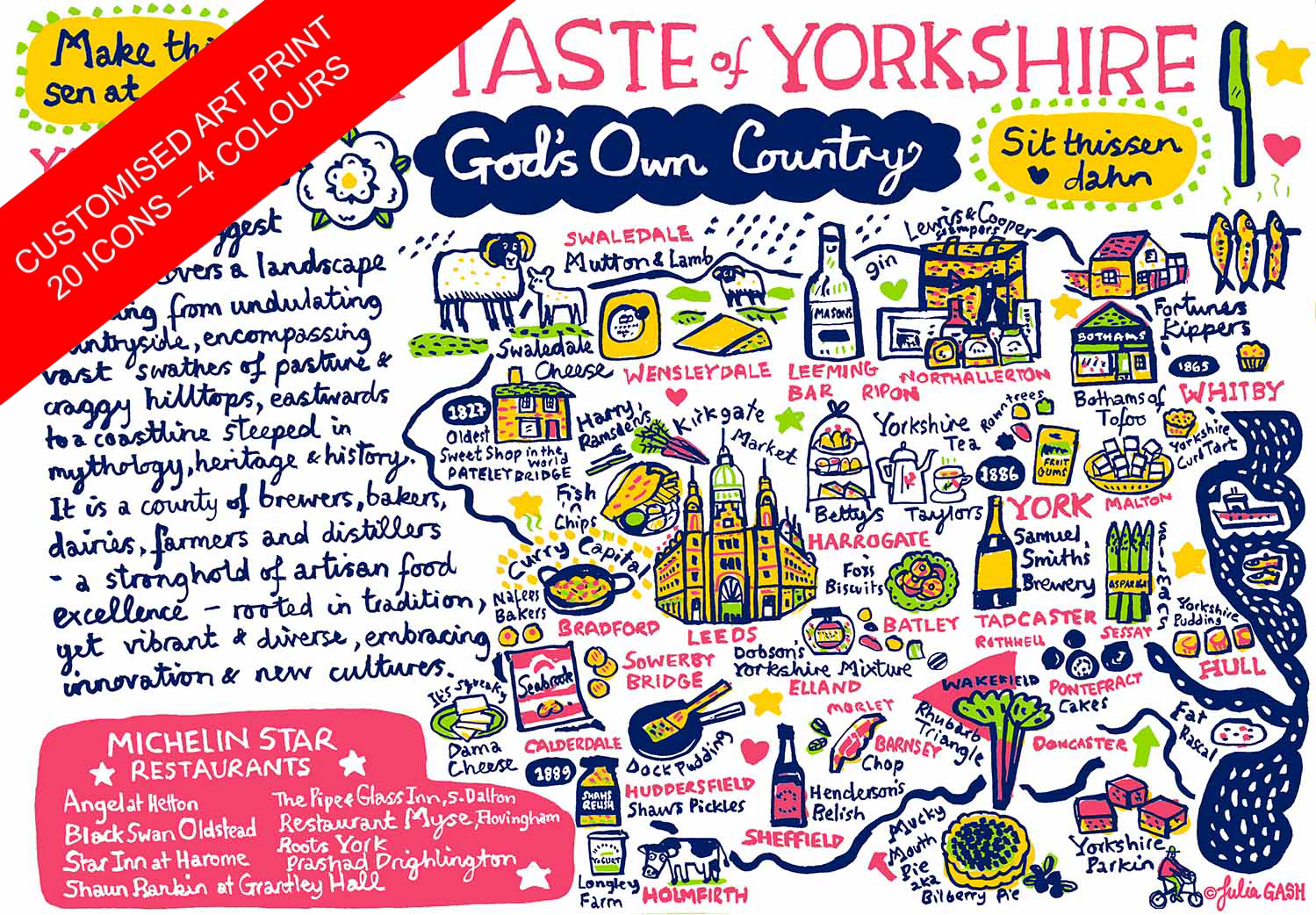 Commission Your Own 4 Colour Design by Julia Gash