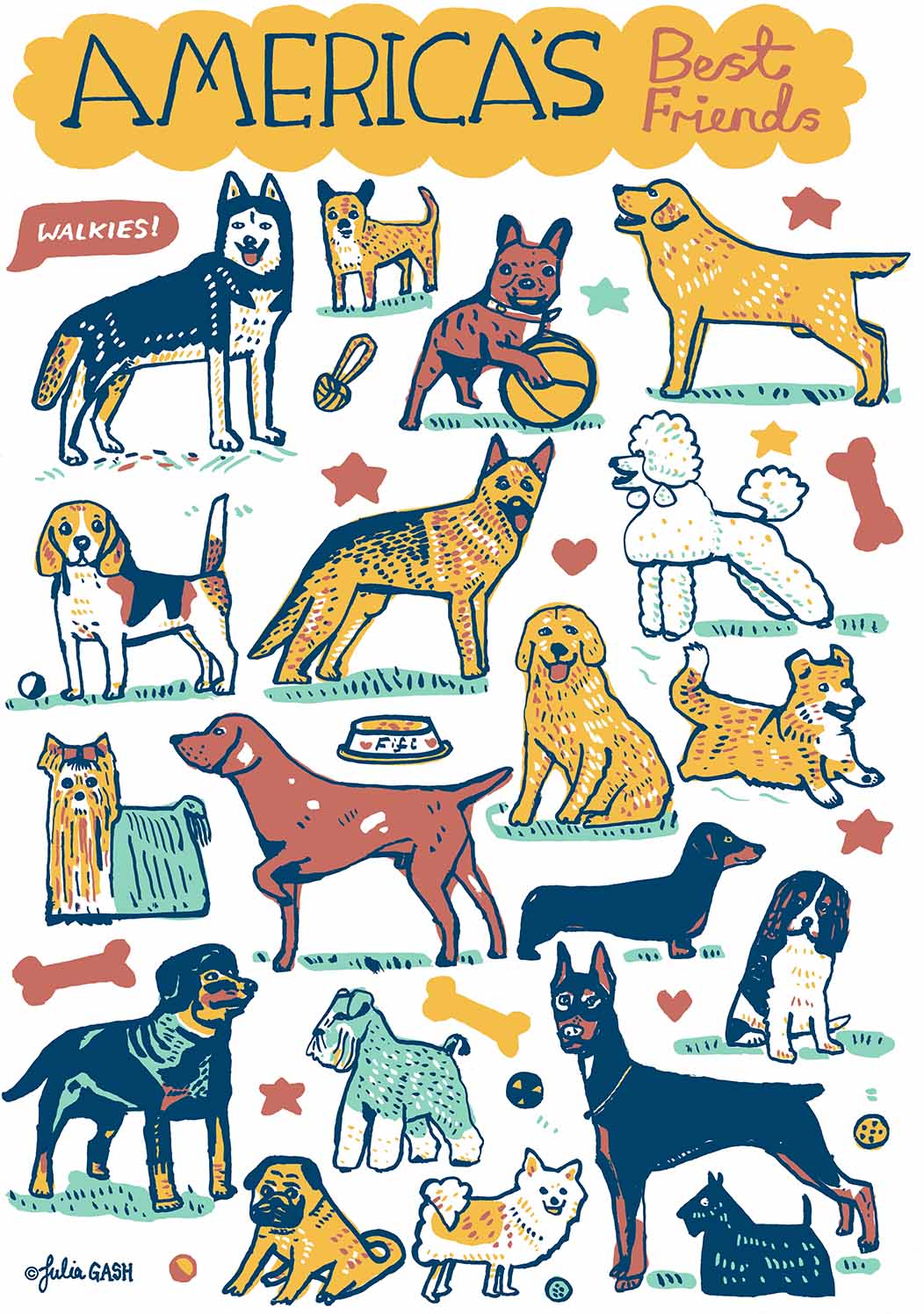 America's Best Friends Postcard - Julia Gash