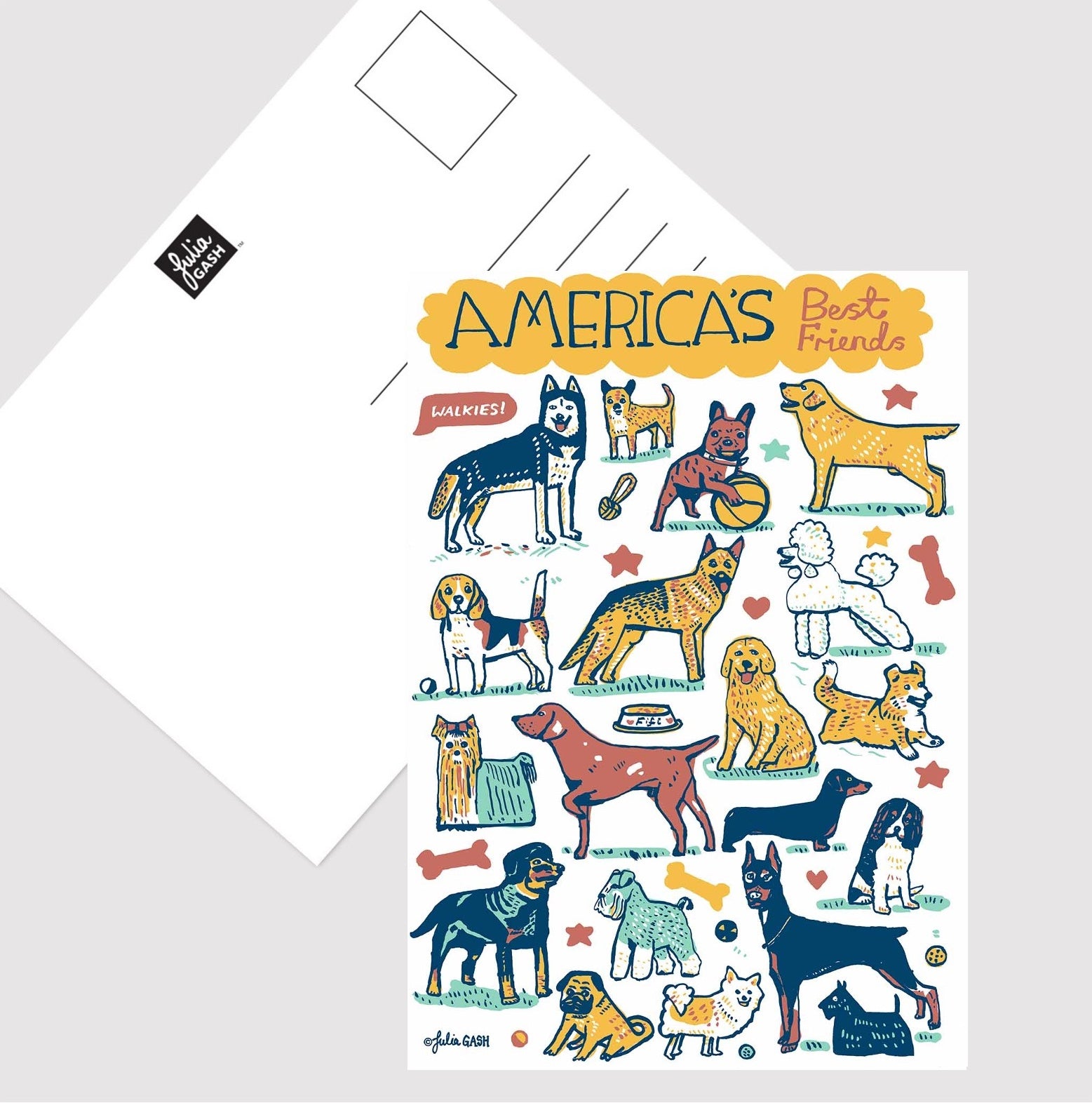 America's Best Friends Postcard - Julia Gash