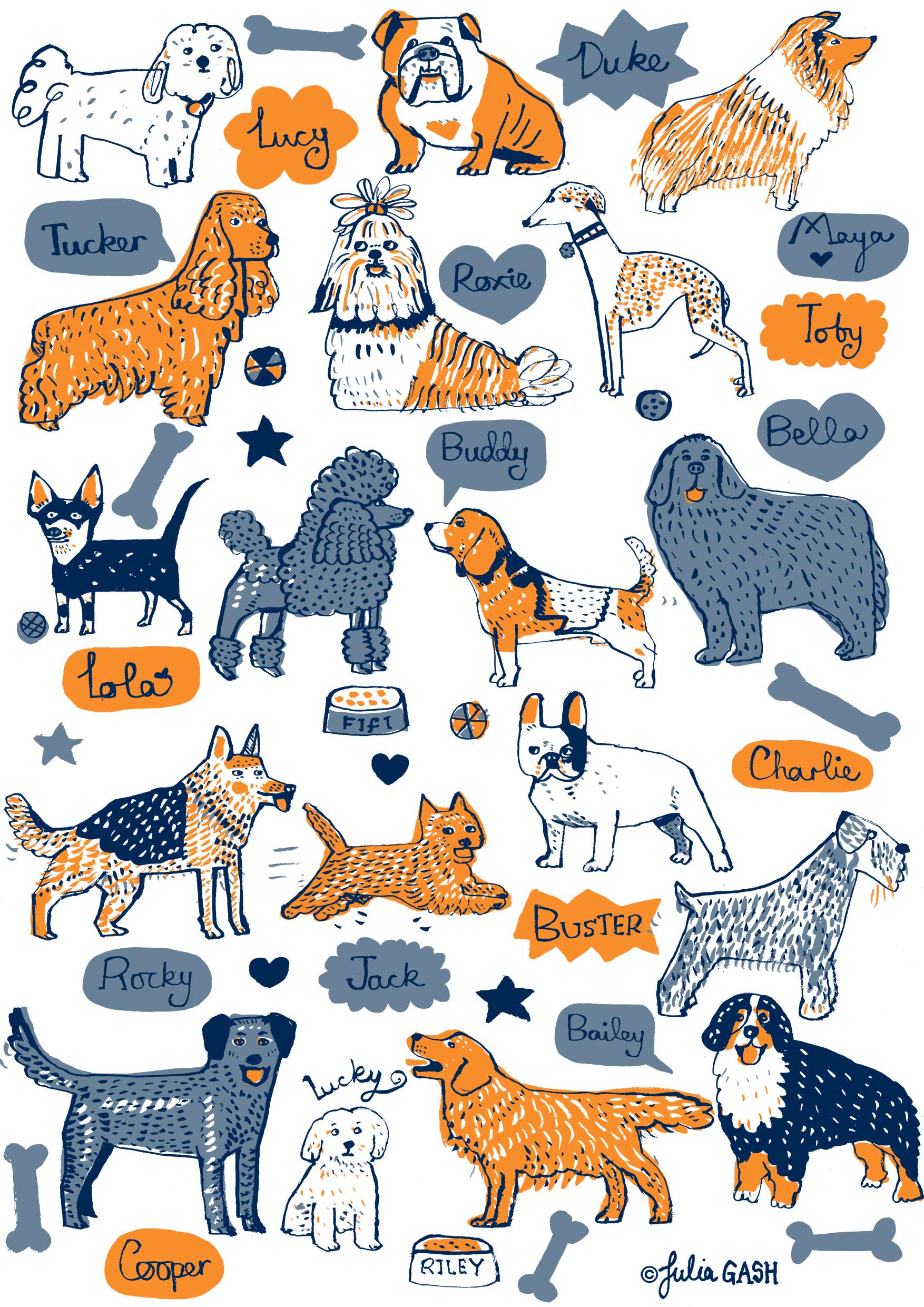 Our Best Friends Postcard - Julia Gash