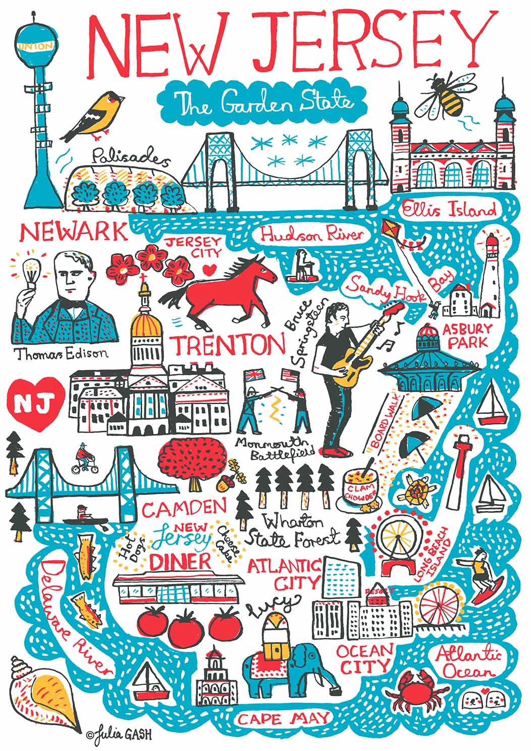 New Jersey Greeting Card - Julia Gash