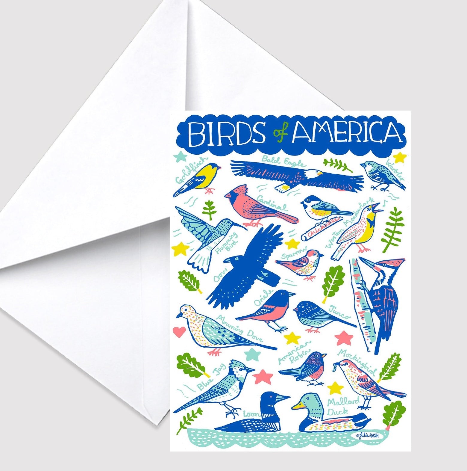 Birds of America Greeting Card - Julia Gash