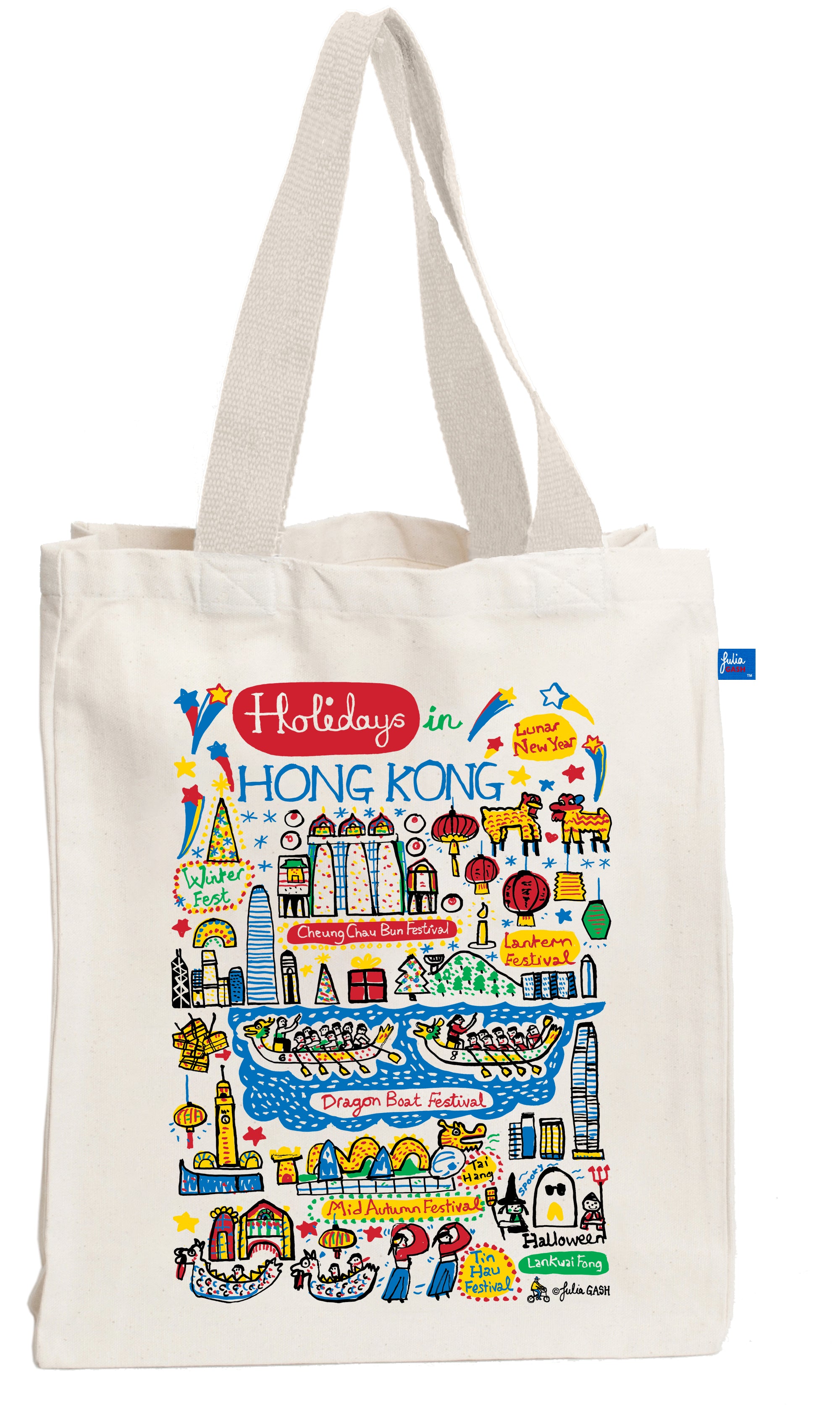 Holidays in Hong Kong Tote Bag - Julia Gash