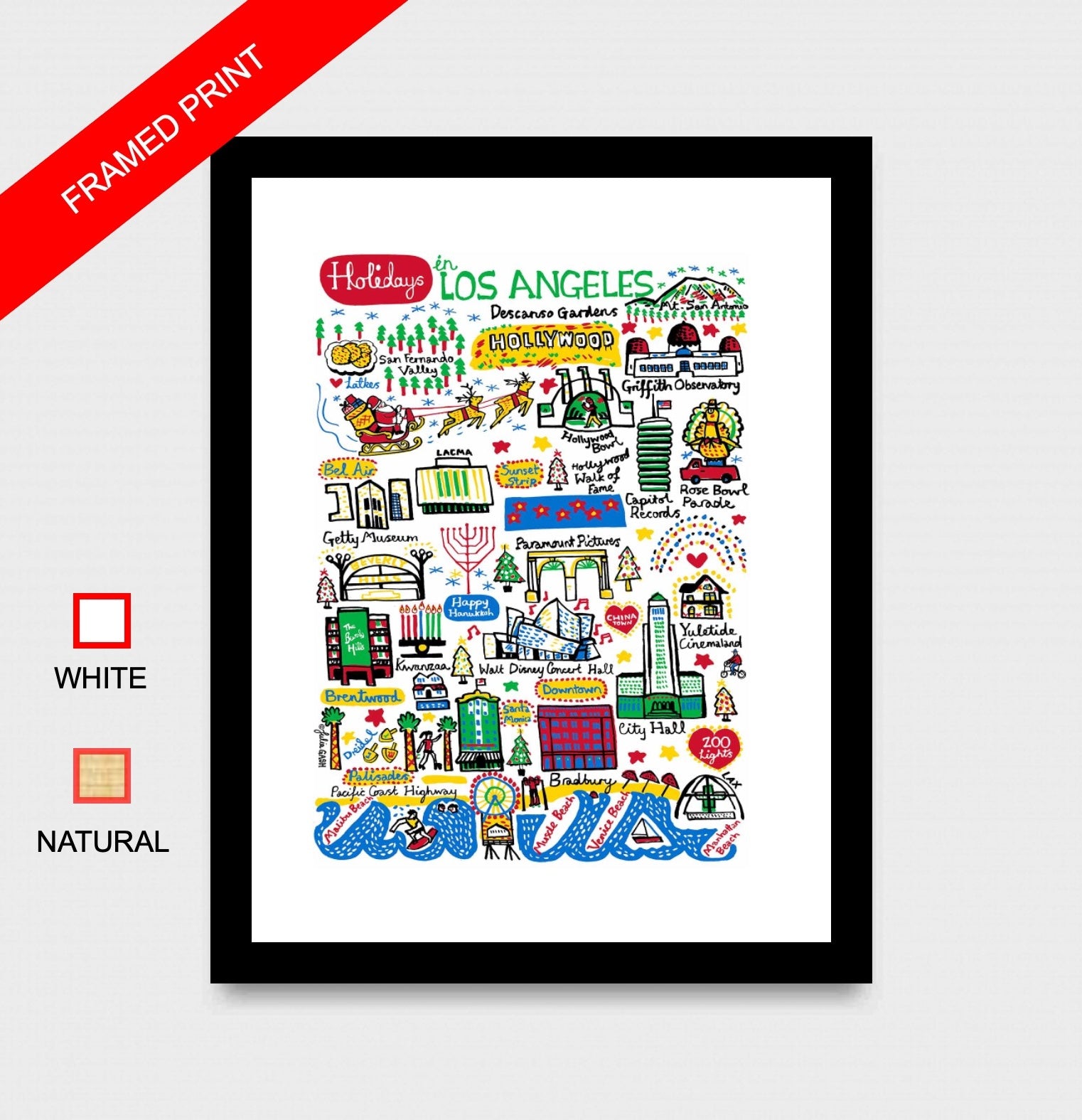 Holidays in Los Angeles Art Print - Julia Gash