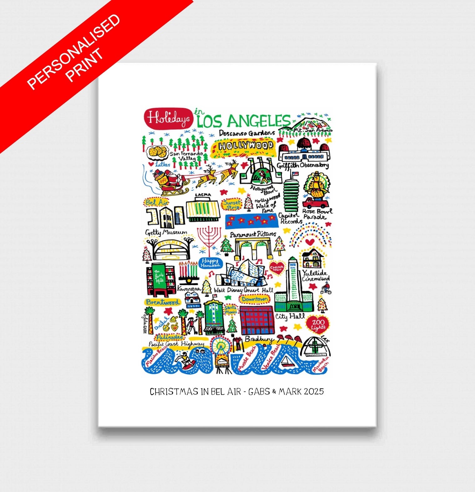 Holidays in Los Angeles Art Print - Julia Gash