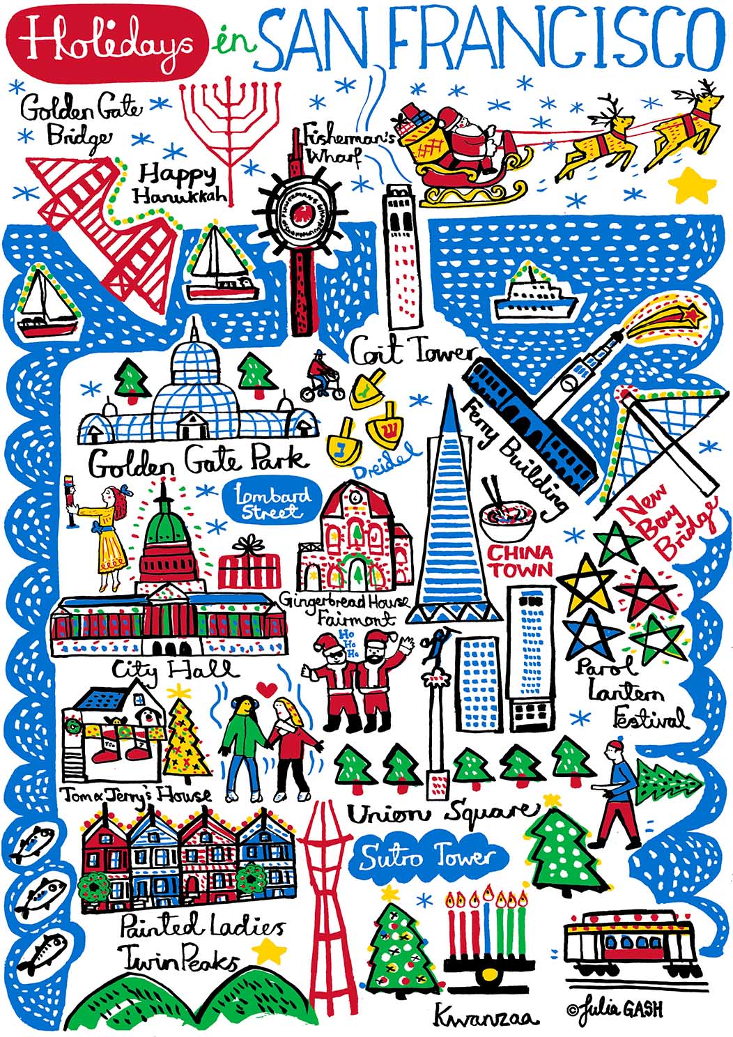 Holidays in San Francisco Art Print