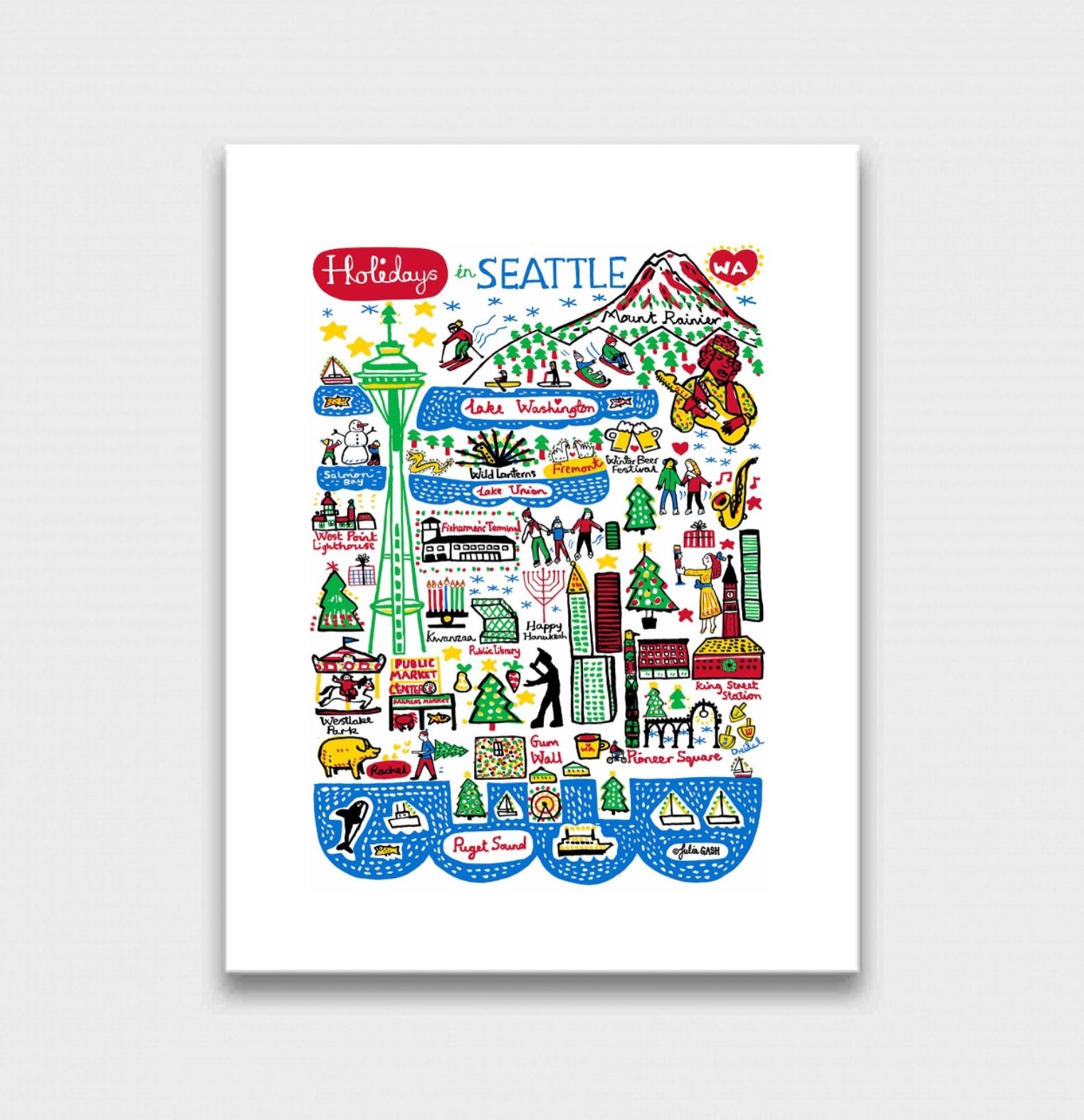 Holidays in Seattle Art Print