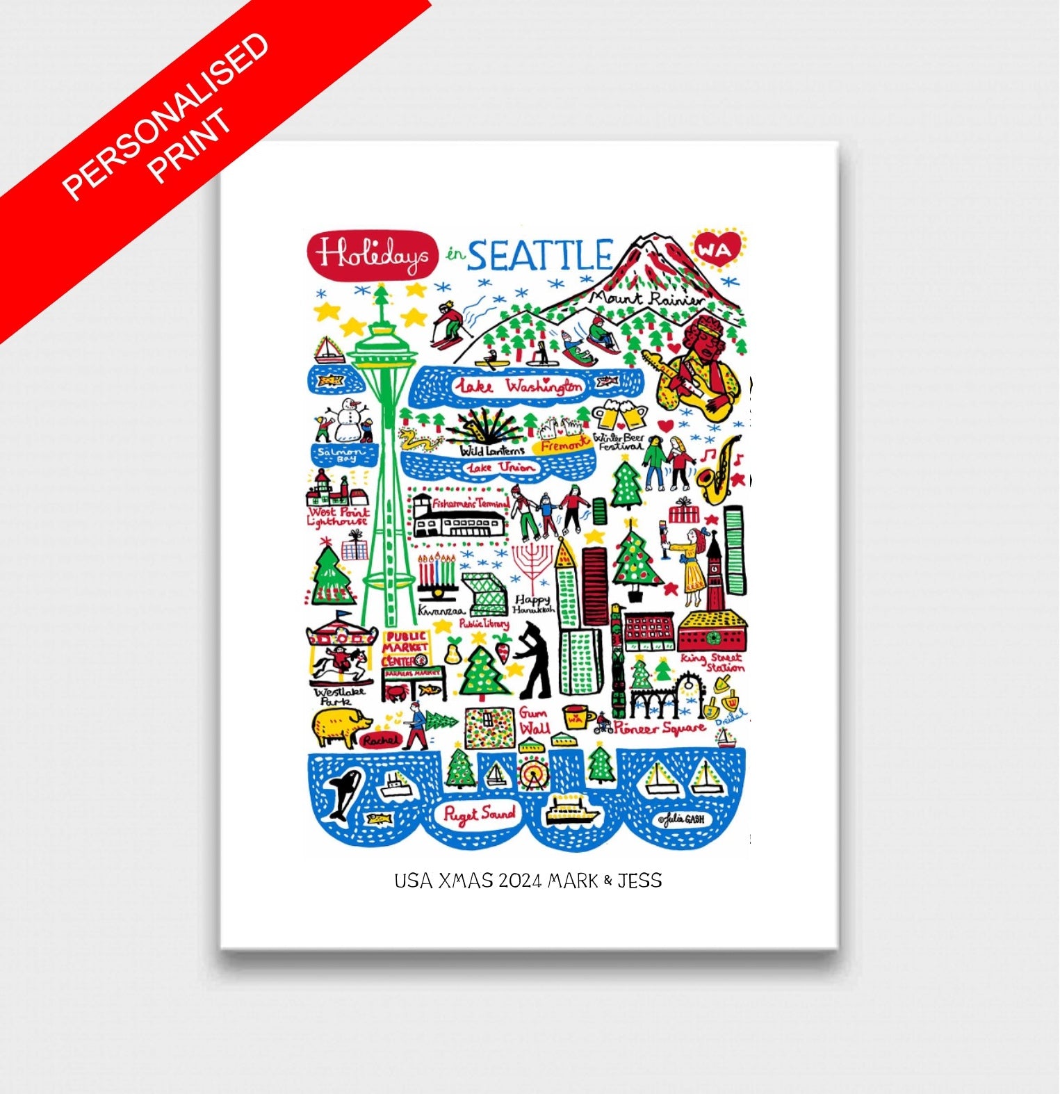 Holidays in Seattle Art Print