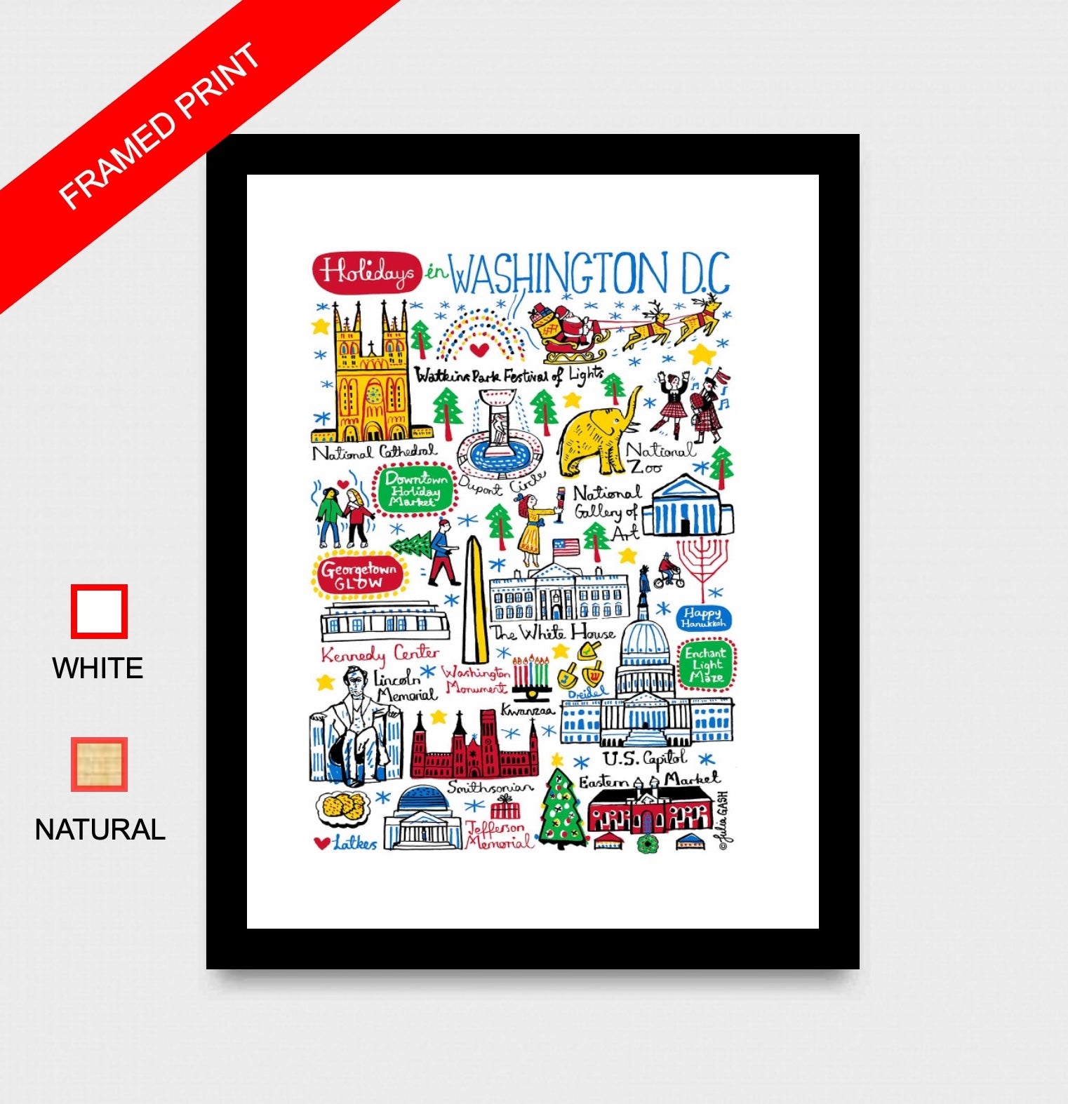 Holidays in Washington DC Art Print - Julia Gash