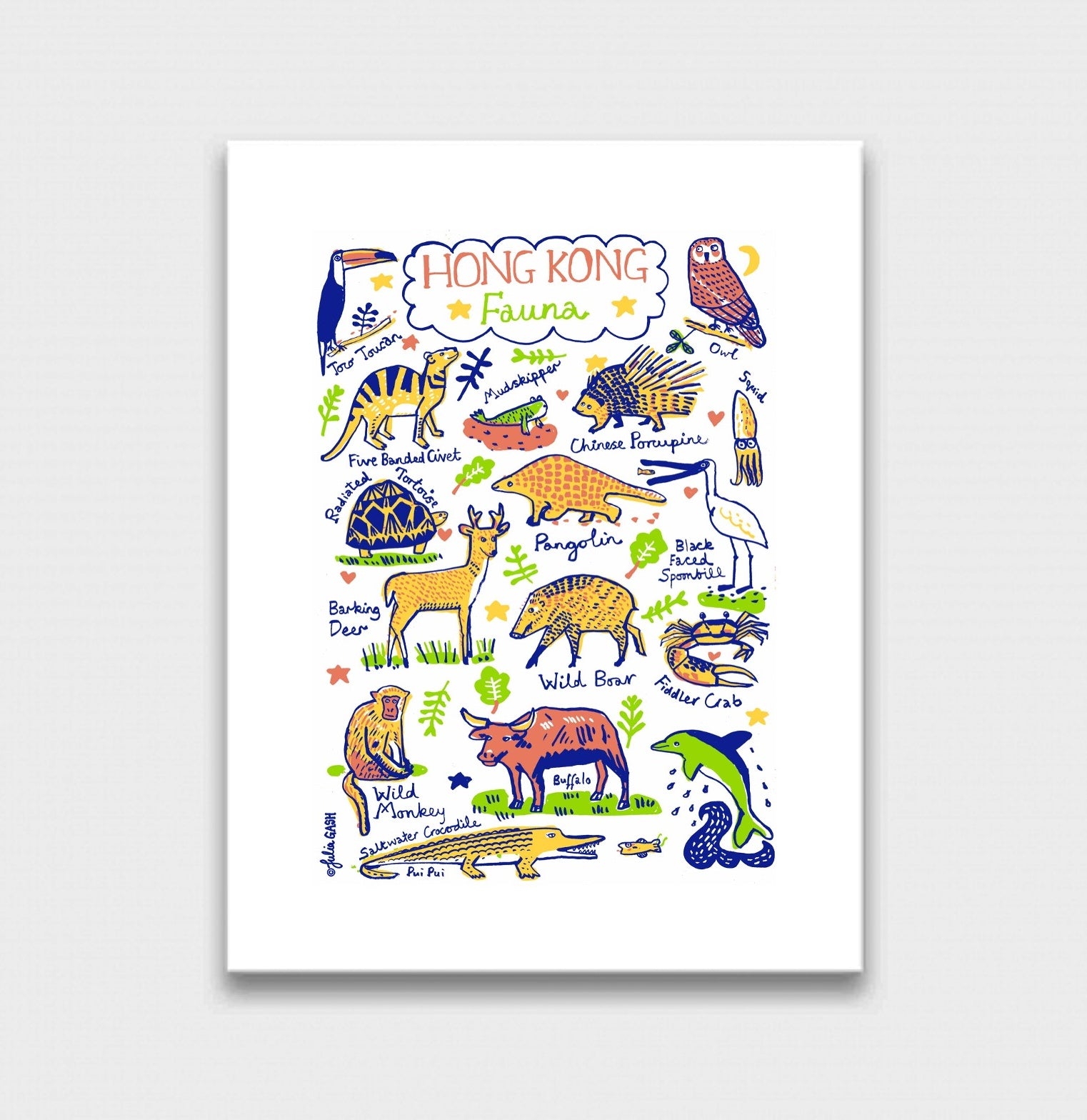 Hong Kong Fauna Art Print