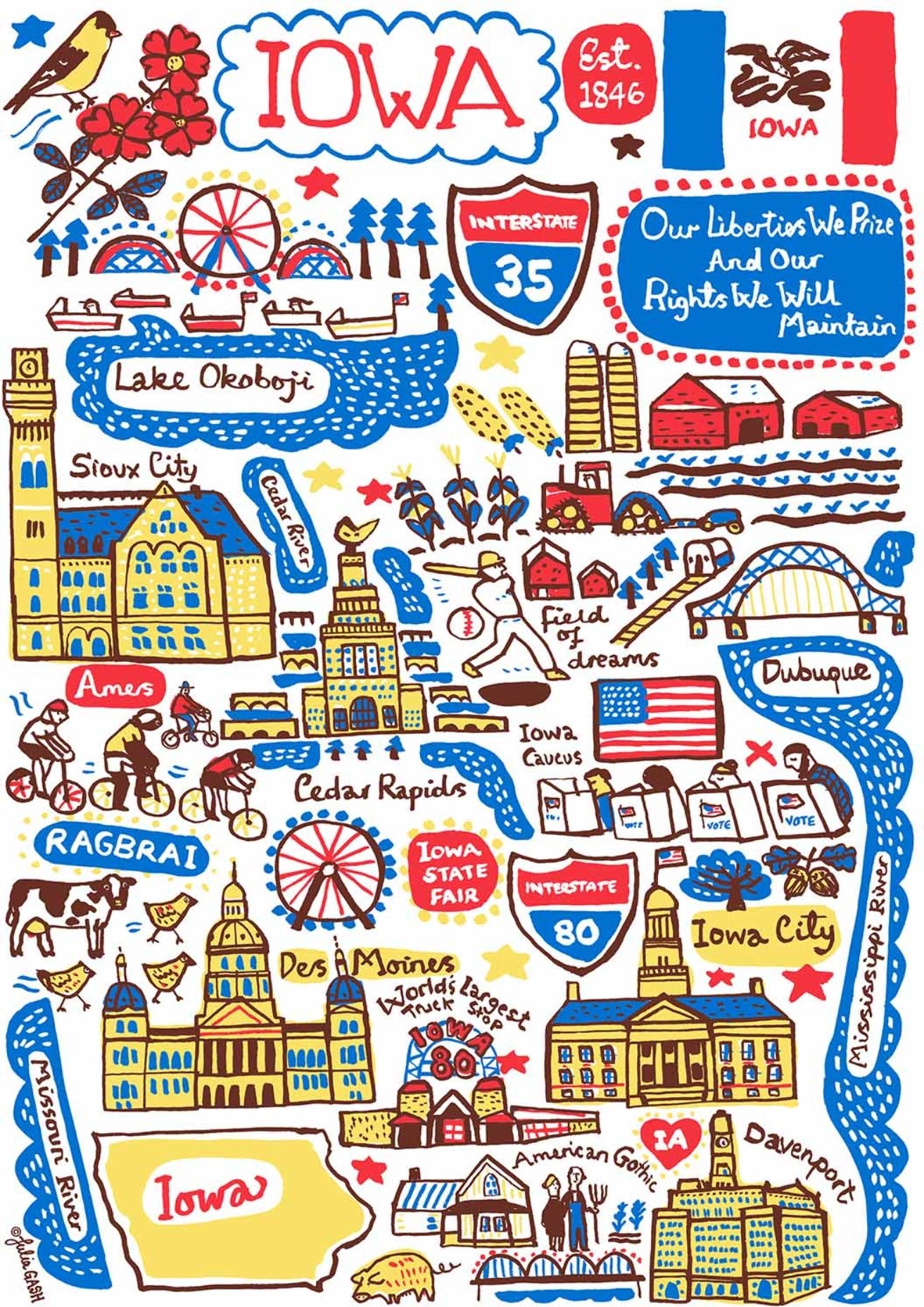 Iowa Tote Bag by Julia Gash