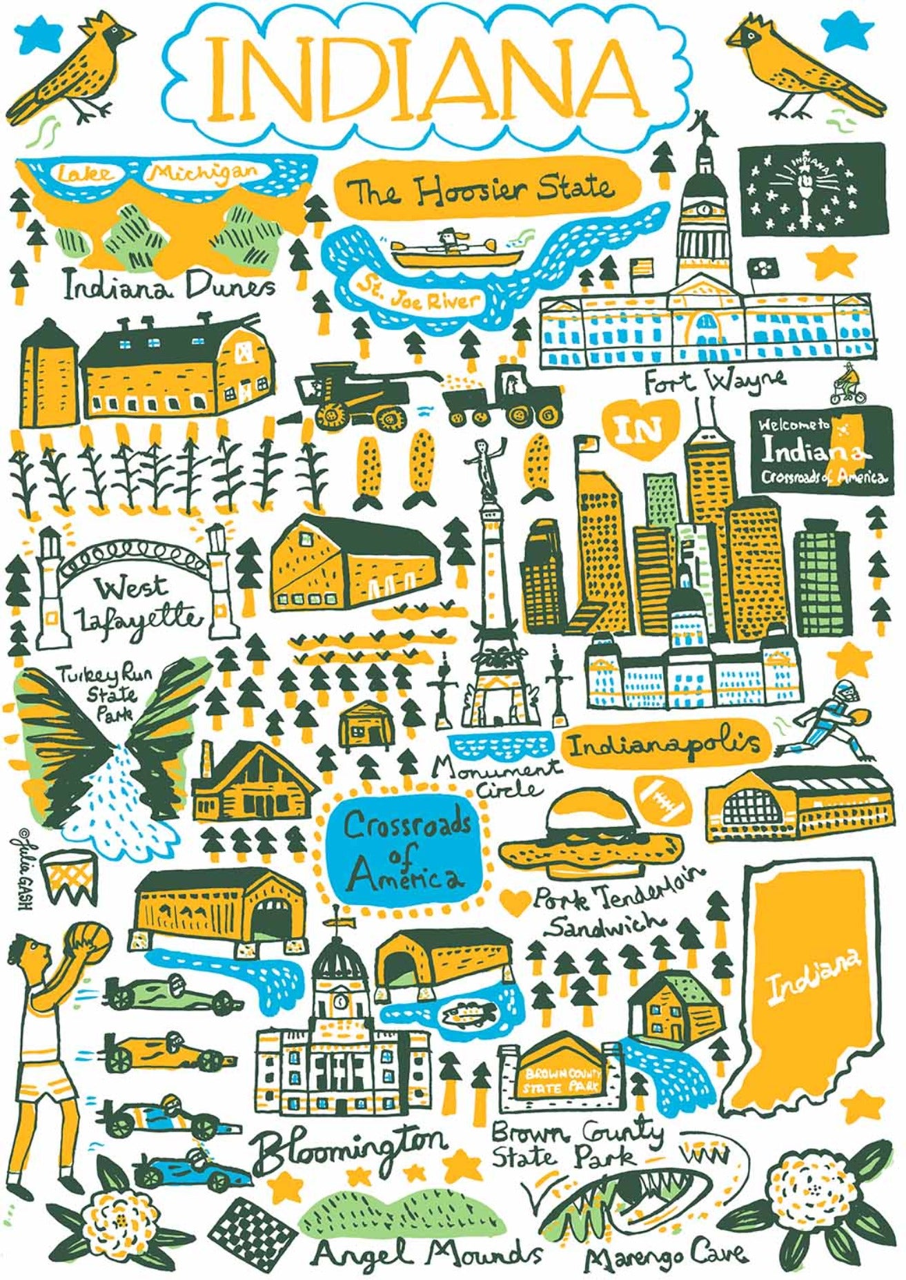 Indiana Postcard by Julia Gash