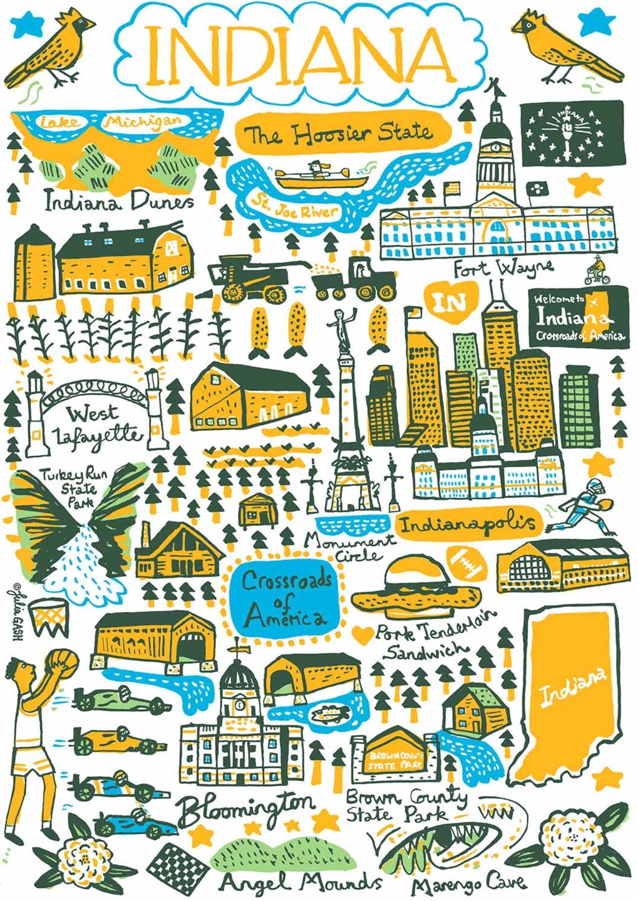 Indiana Tote Bag by Julia Gash