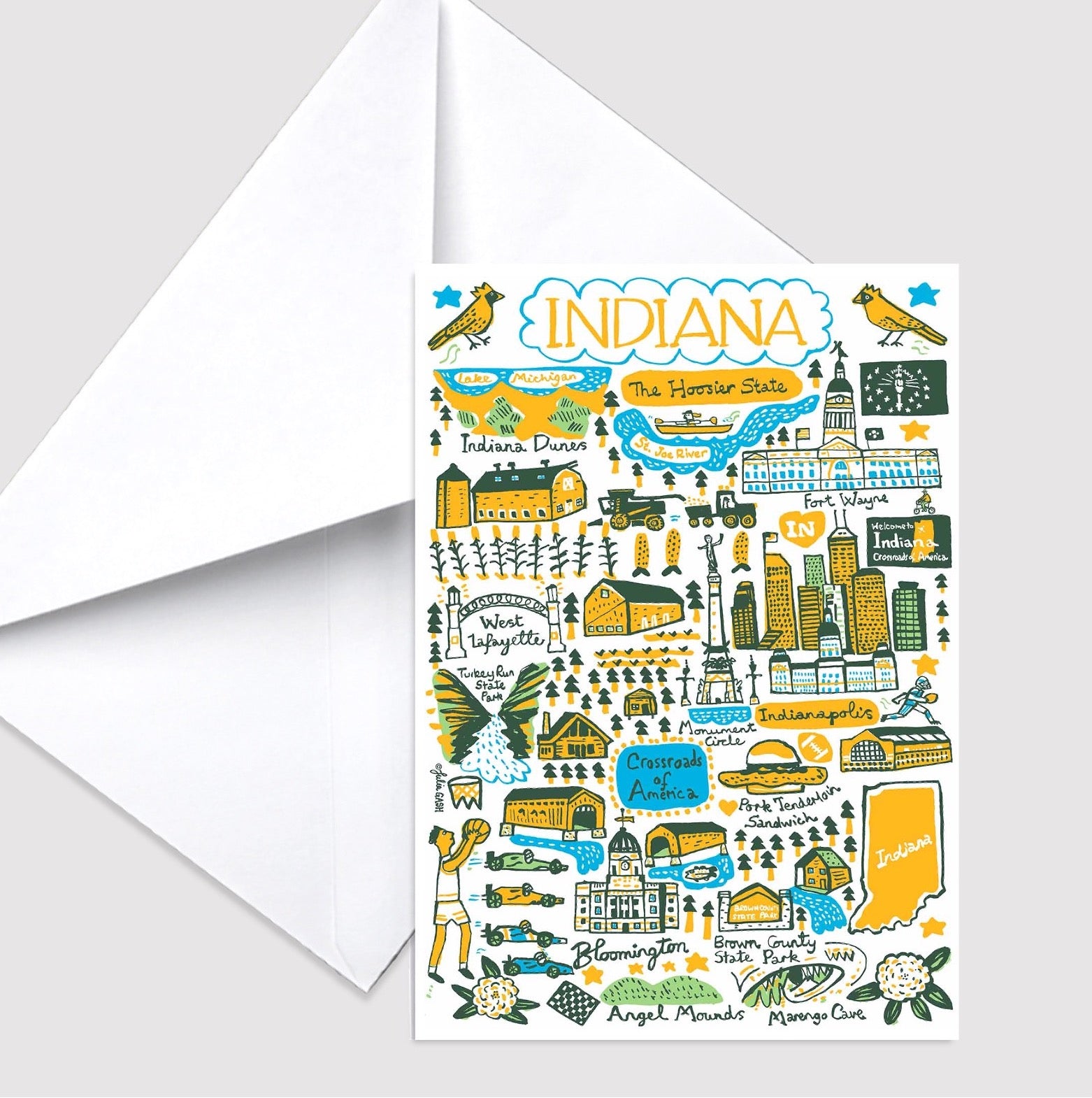 Indiana Greeting Card by Julia Gash
