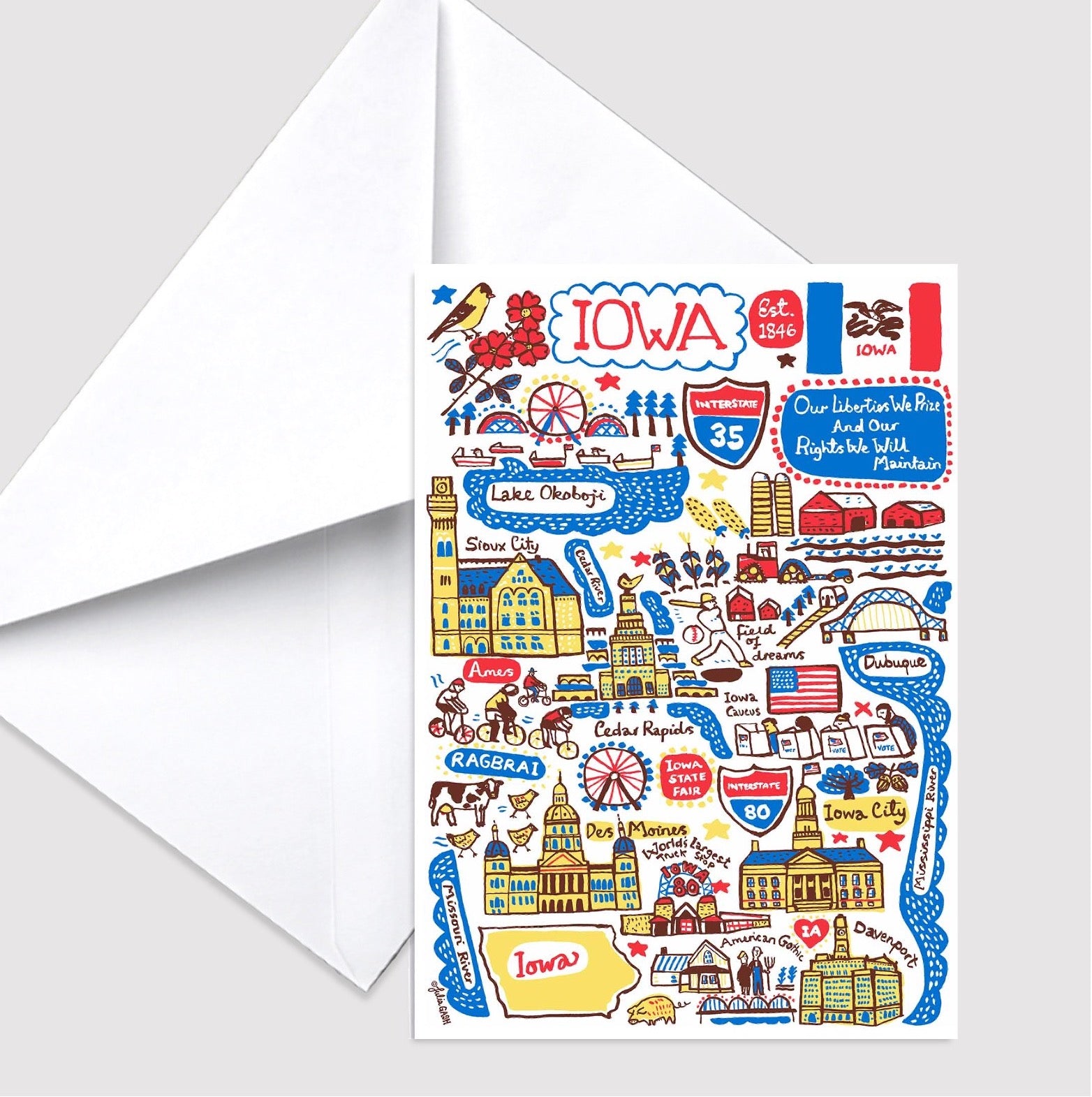 Iowa Greeting Card by Julia Gash