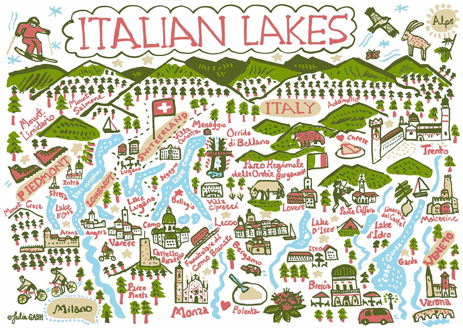 Italian Lakes Greeting Card
