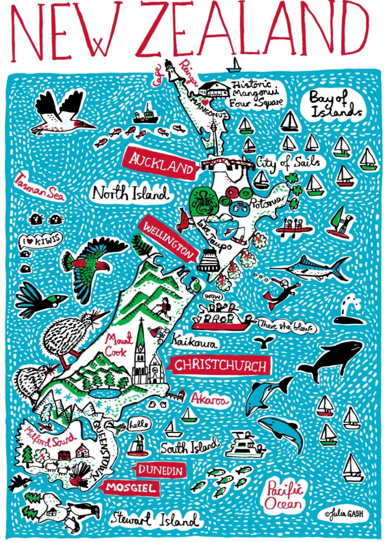 New Zealand Art Print by Julia Gash