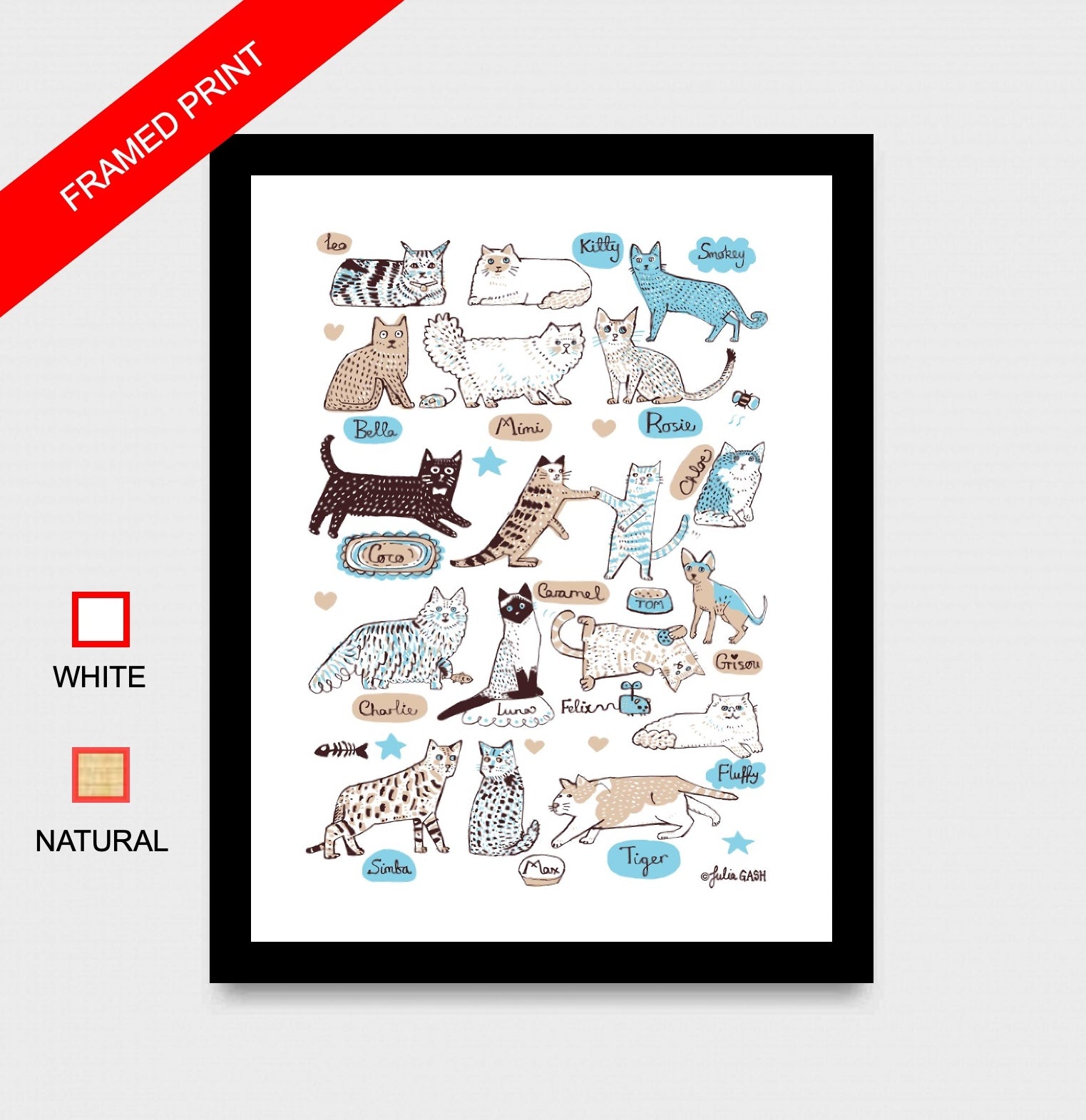 Our Feline Friends Art Print - Julia Gash