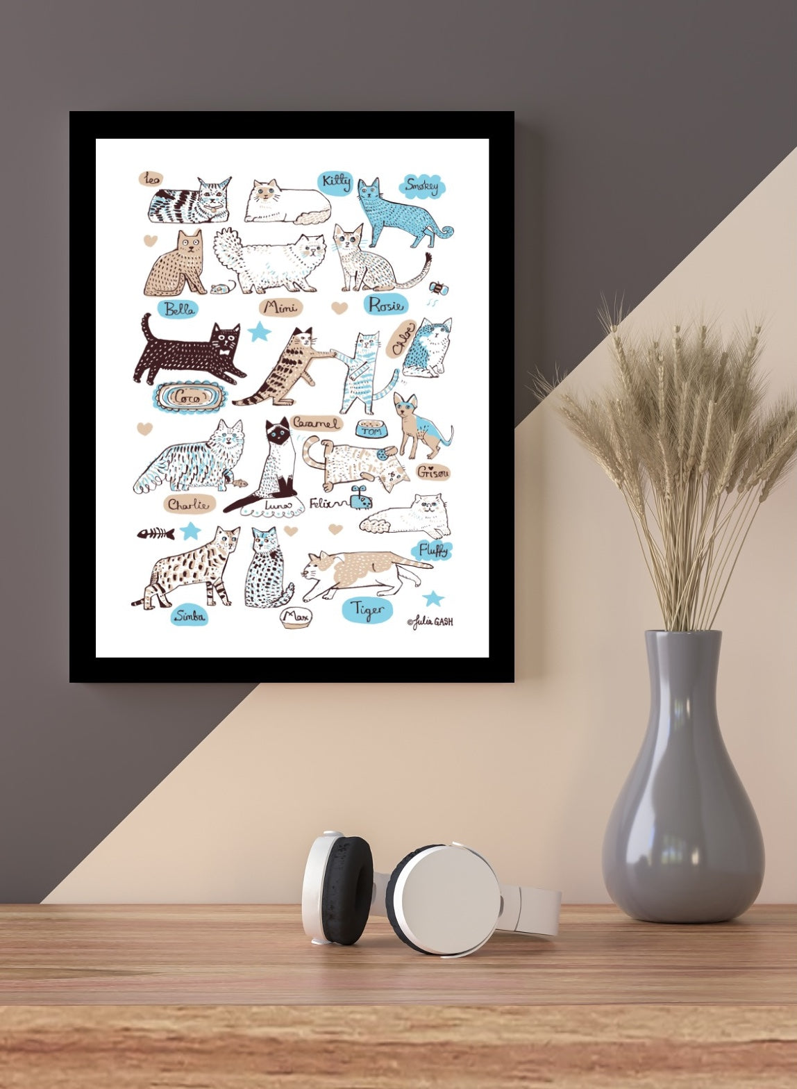 Our Feline Friends Art Print - Julia Gash