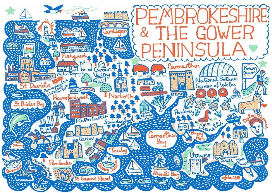 Pembrokeshire & The Gower Art Print
