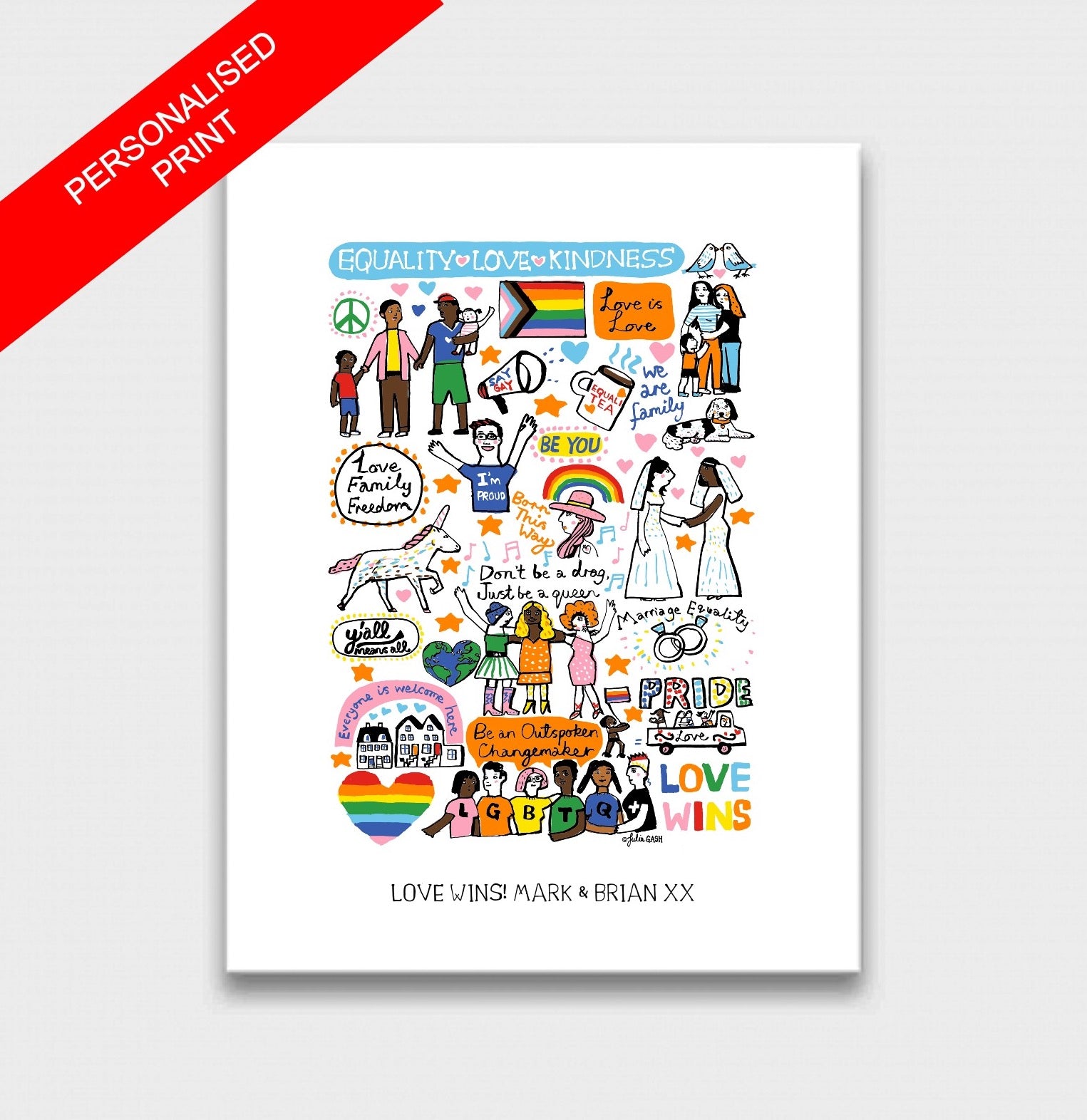Love Wins Pride Art Print by Julia Gash