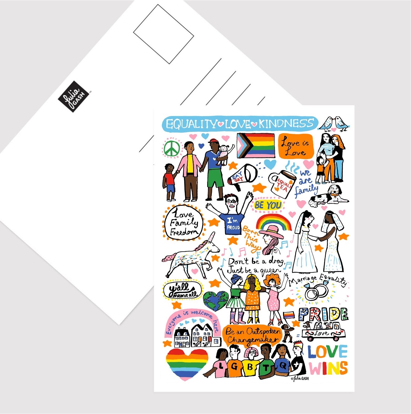 Love Wins Pride Postcard by Julia Gash