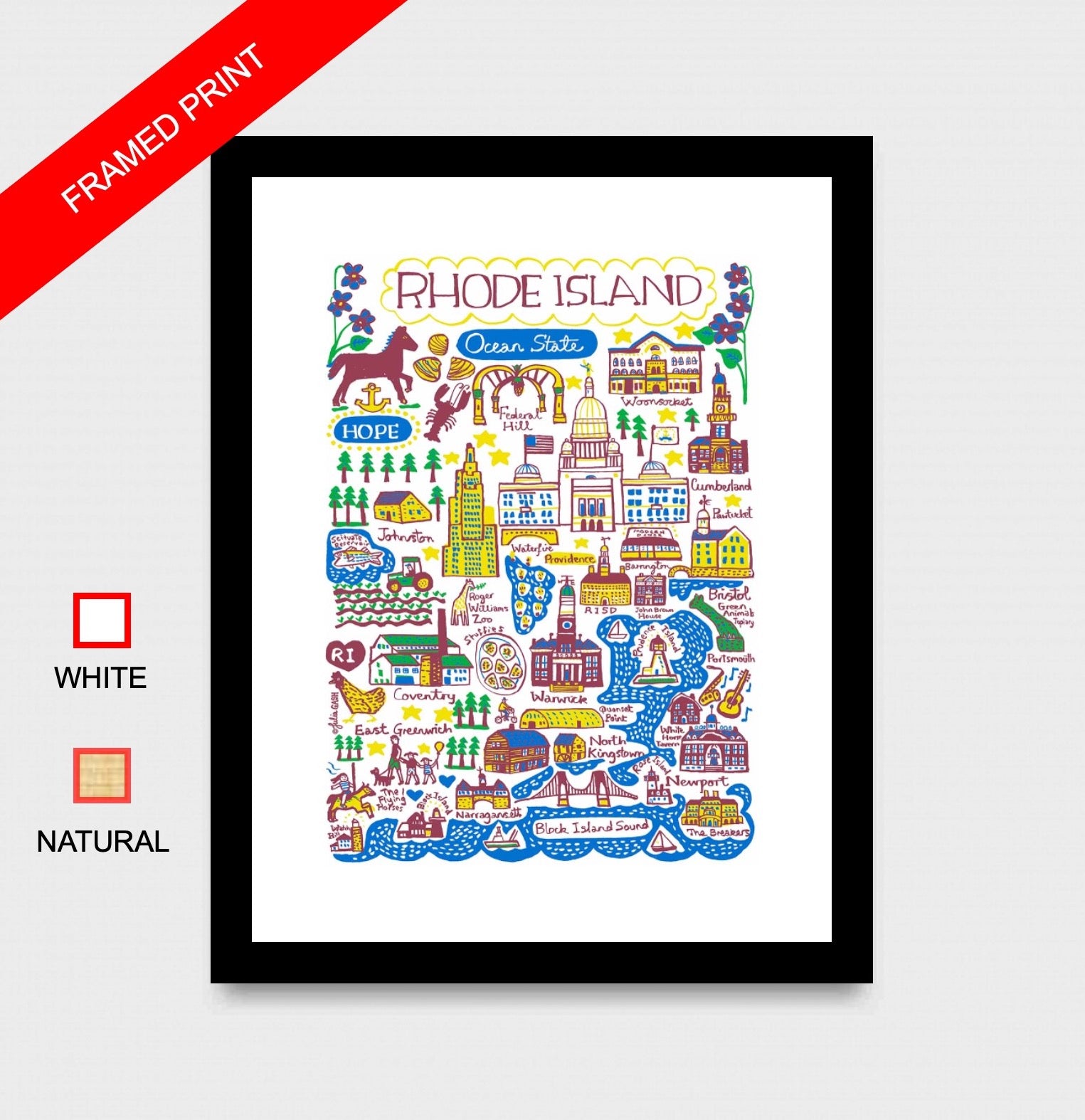 Rhode Island Art Print by Julia Gash