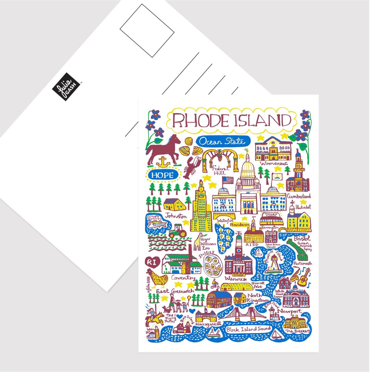 Rhode Island Postcard by Julia Gash