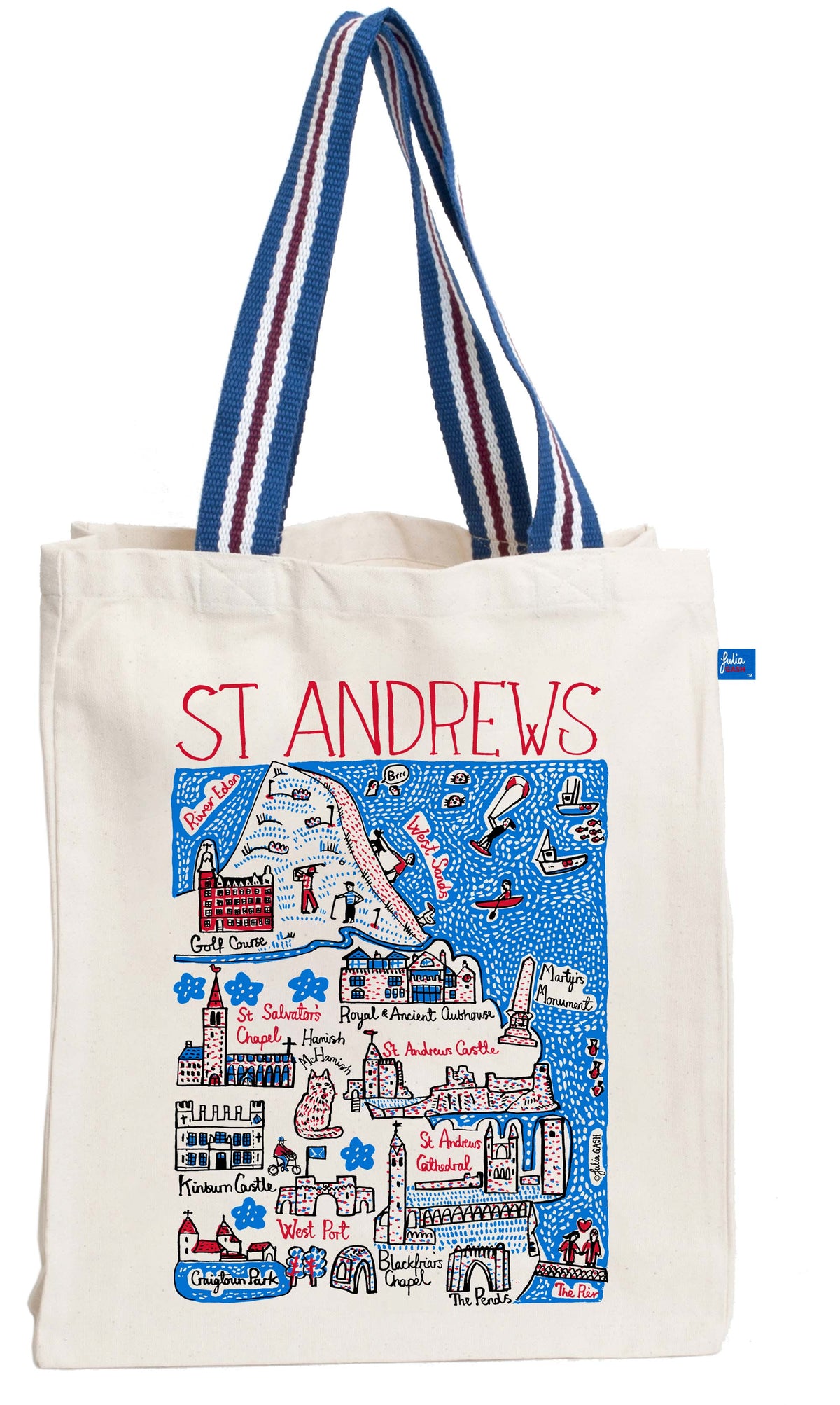 St Andrews Tote Bag by British Travel Artist Julia Gash