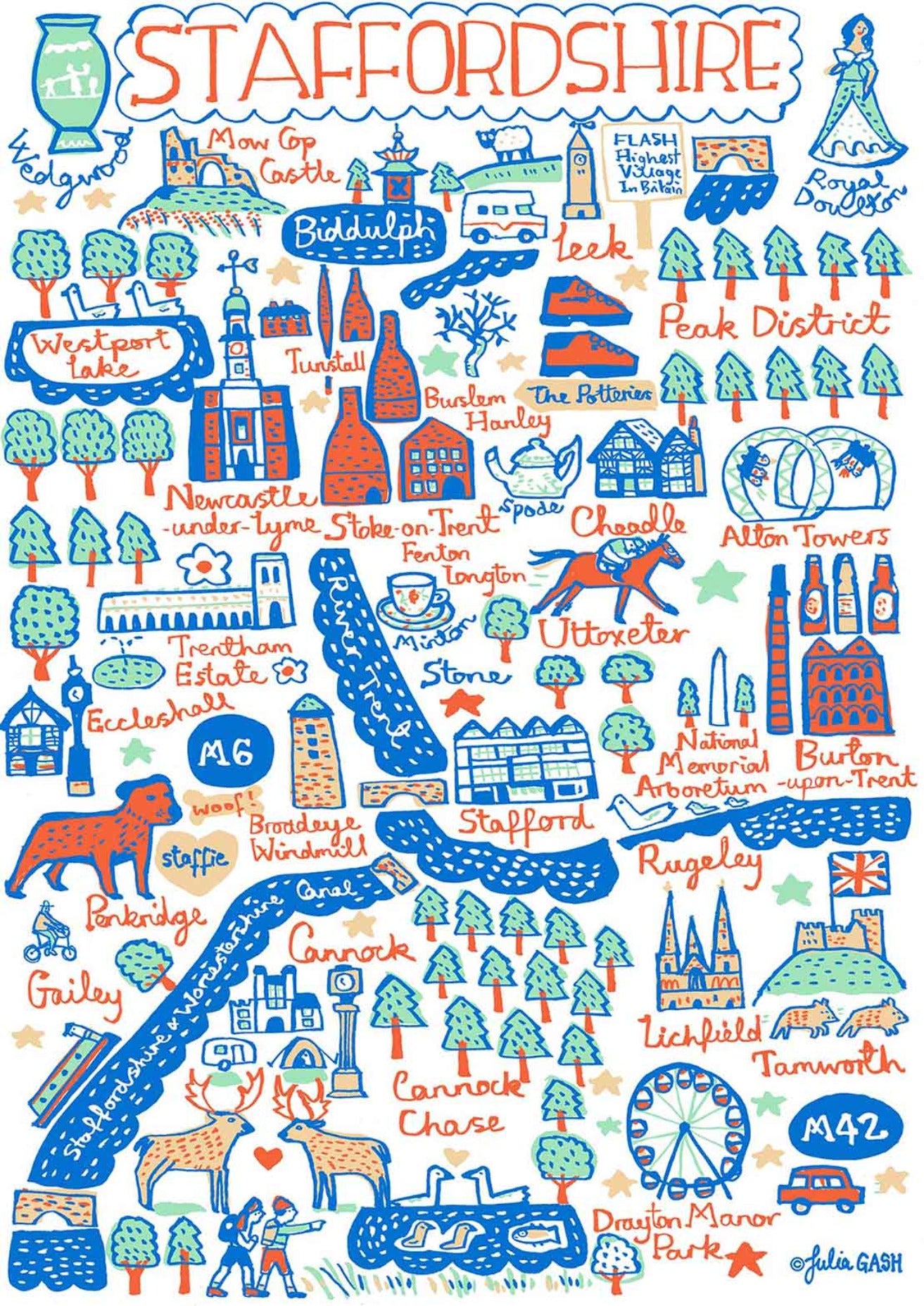Staffordshire Art Print by Julia Gash
