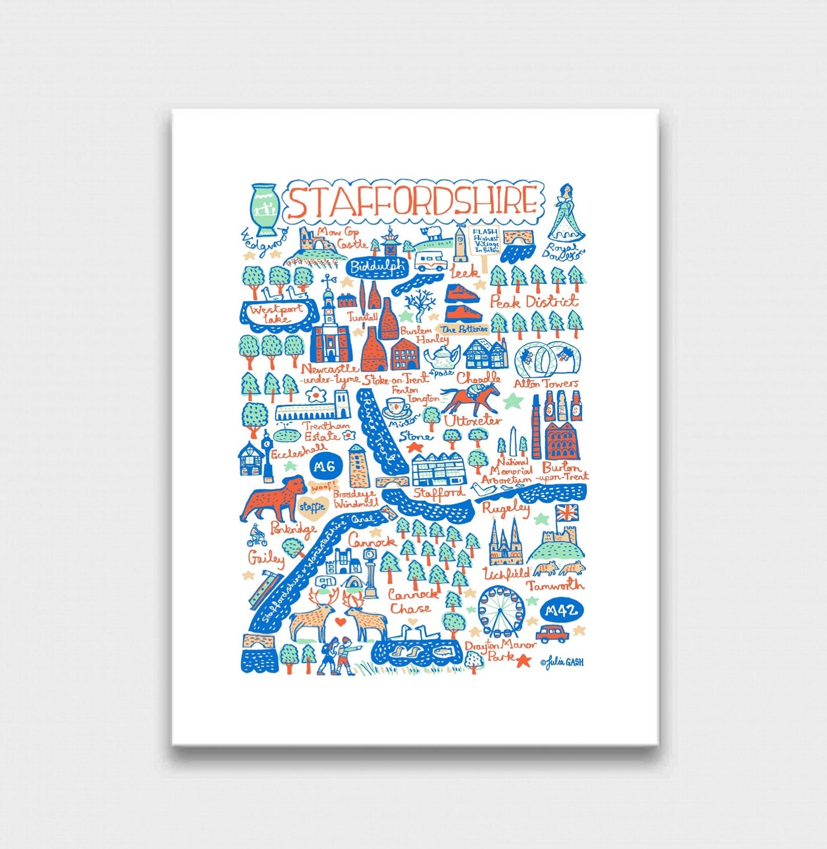 Staffordshire Art Print by Julia Gash
