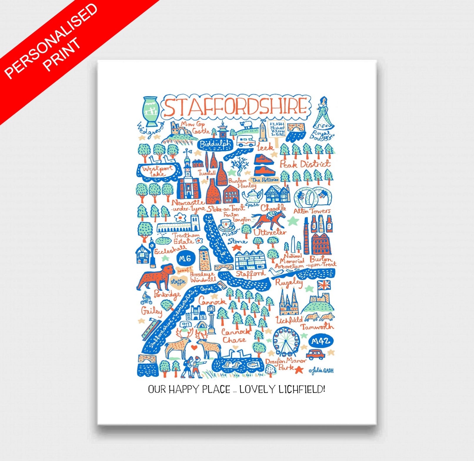 Staffordshire Art Print by Julia Gash