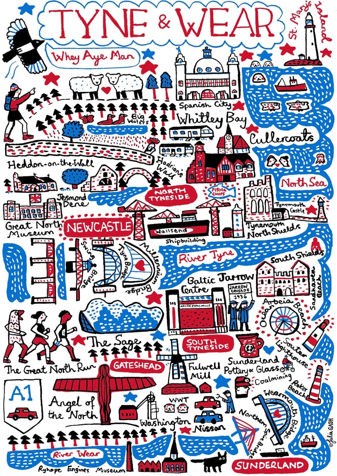 Tyne and Wear Tote Bag - Julia Gash