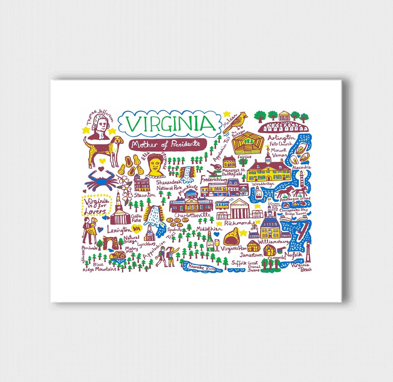 Virginia Art Print by Julia Gash