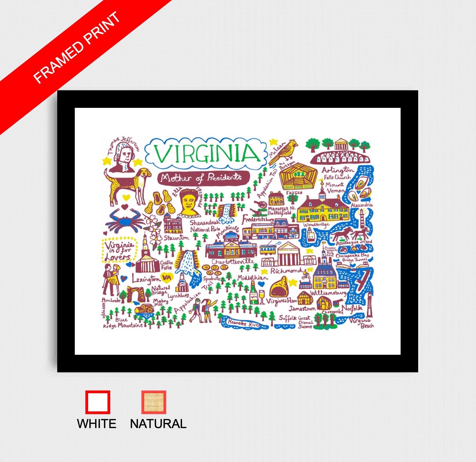 Virginia Art Print by Julia Gash