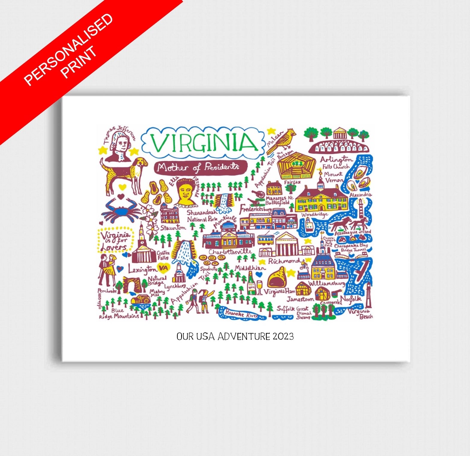 Virginia Art Print by Julia Gash