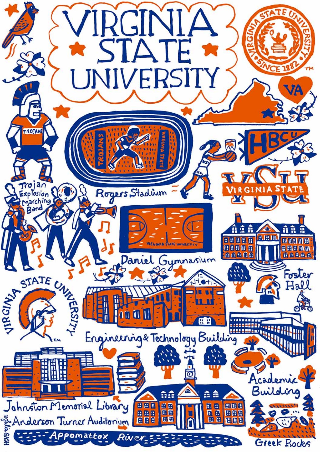 Virginia State University Art Print by Julia Gash
