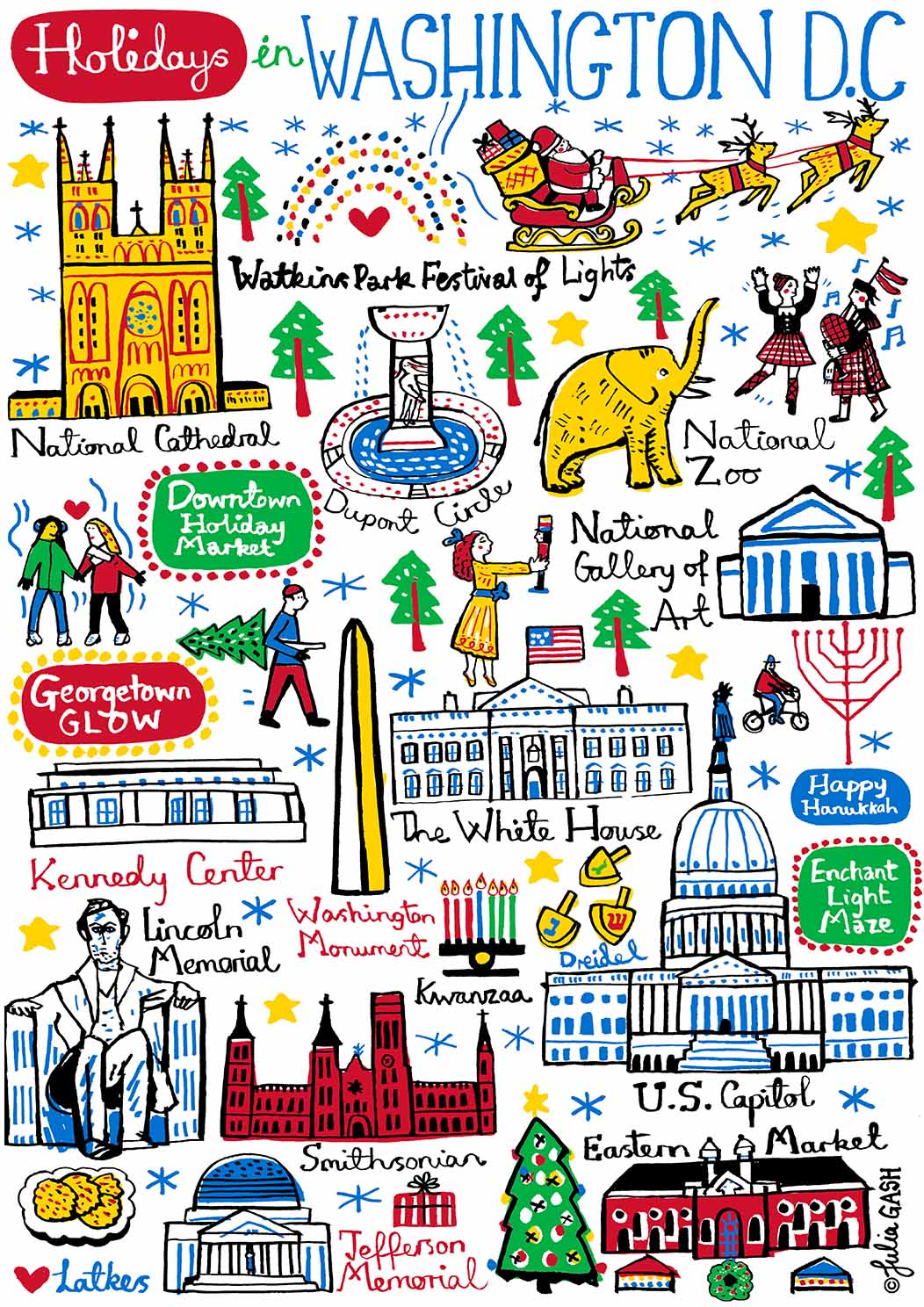 Holidays in Washington DC Art Print - Julia Gash