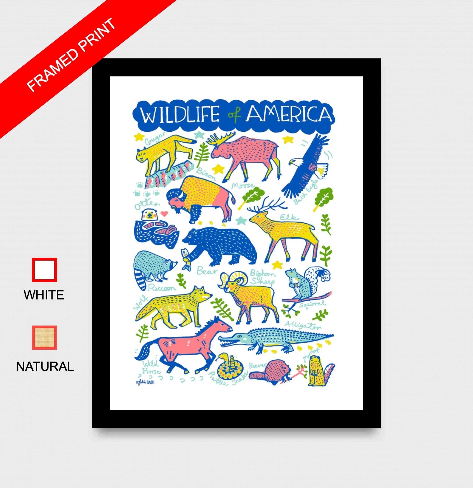 Wildlife of America Art Print - Julia Gash