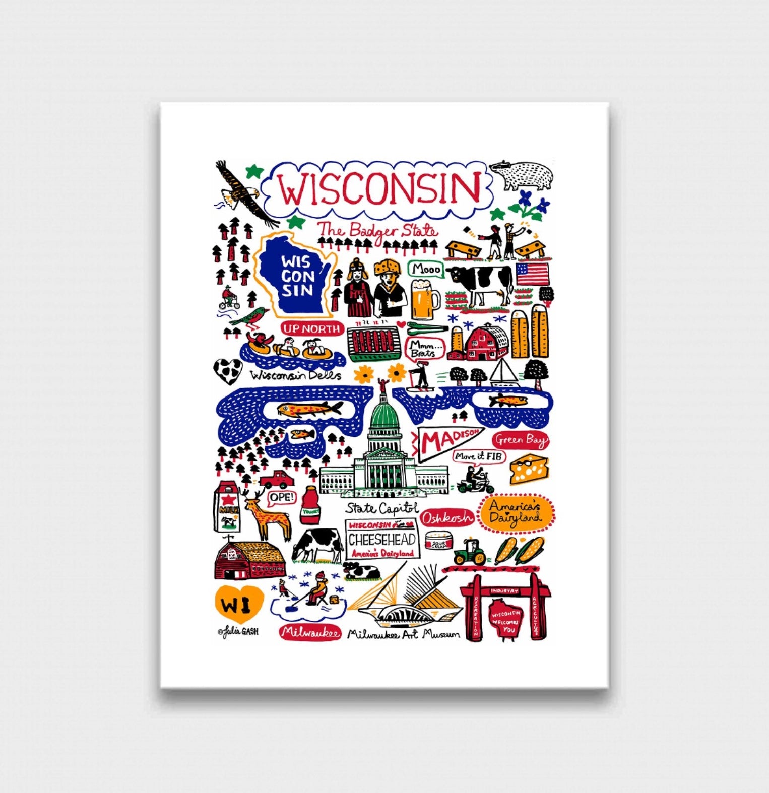 Wisconsin Art Print by Julia Gash