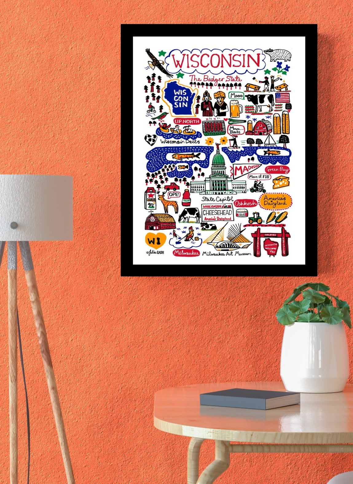 Wisconsin Art Print by Julia Gash