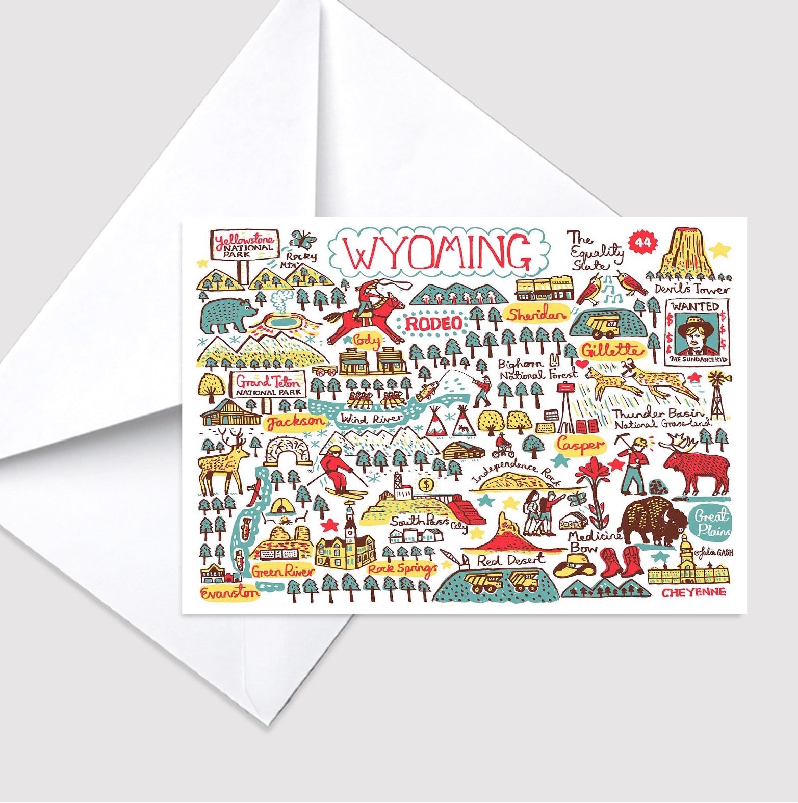 Wyoming Greeting Card - Julia Gash