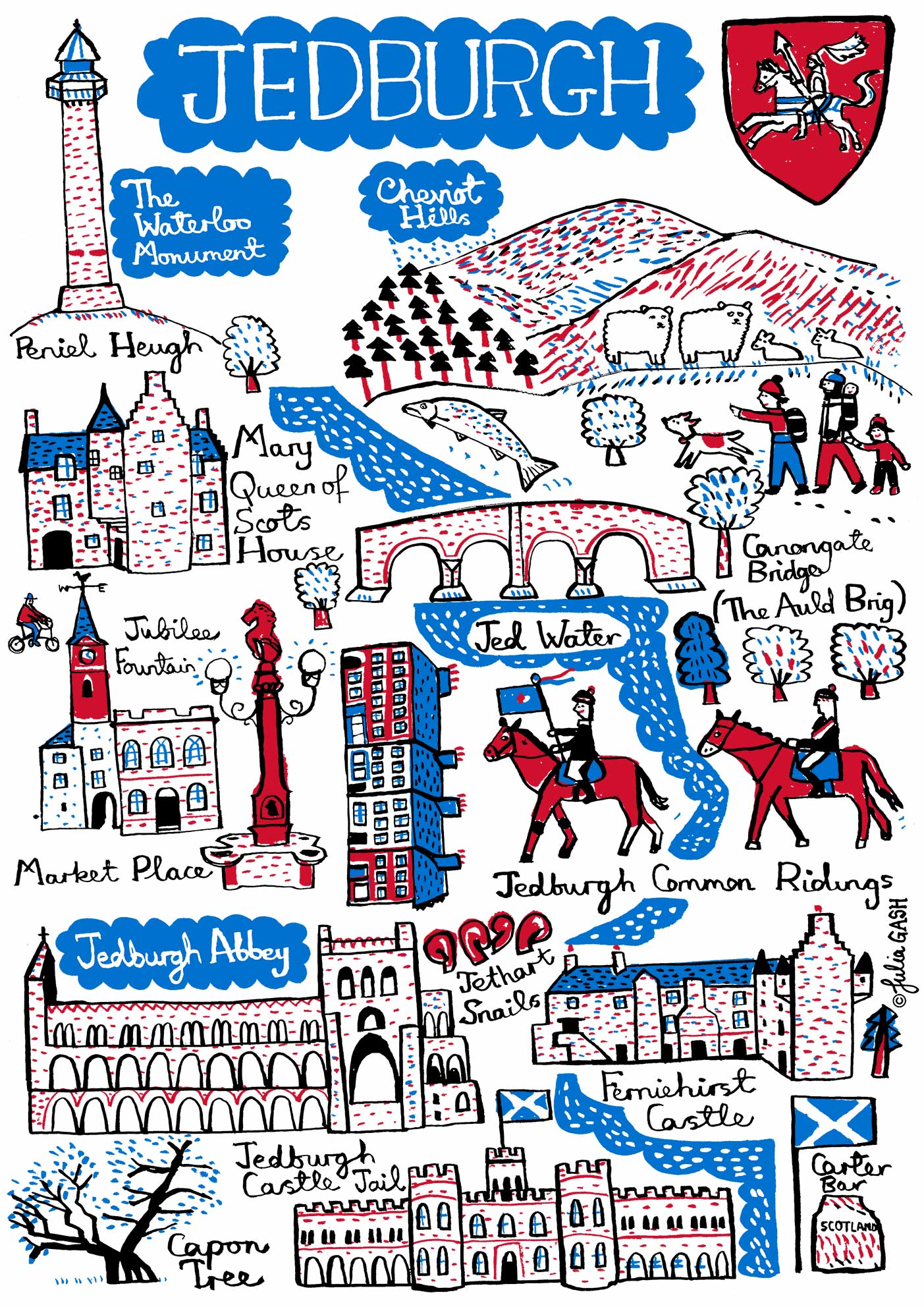 Jedburgh Postcard- By Julia Gash