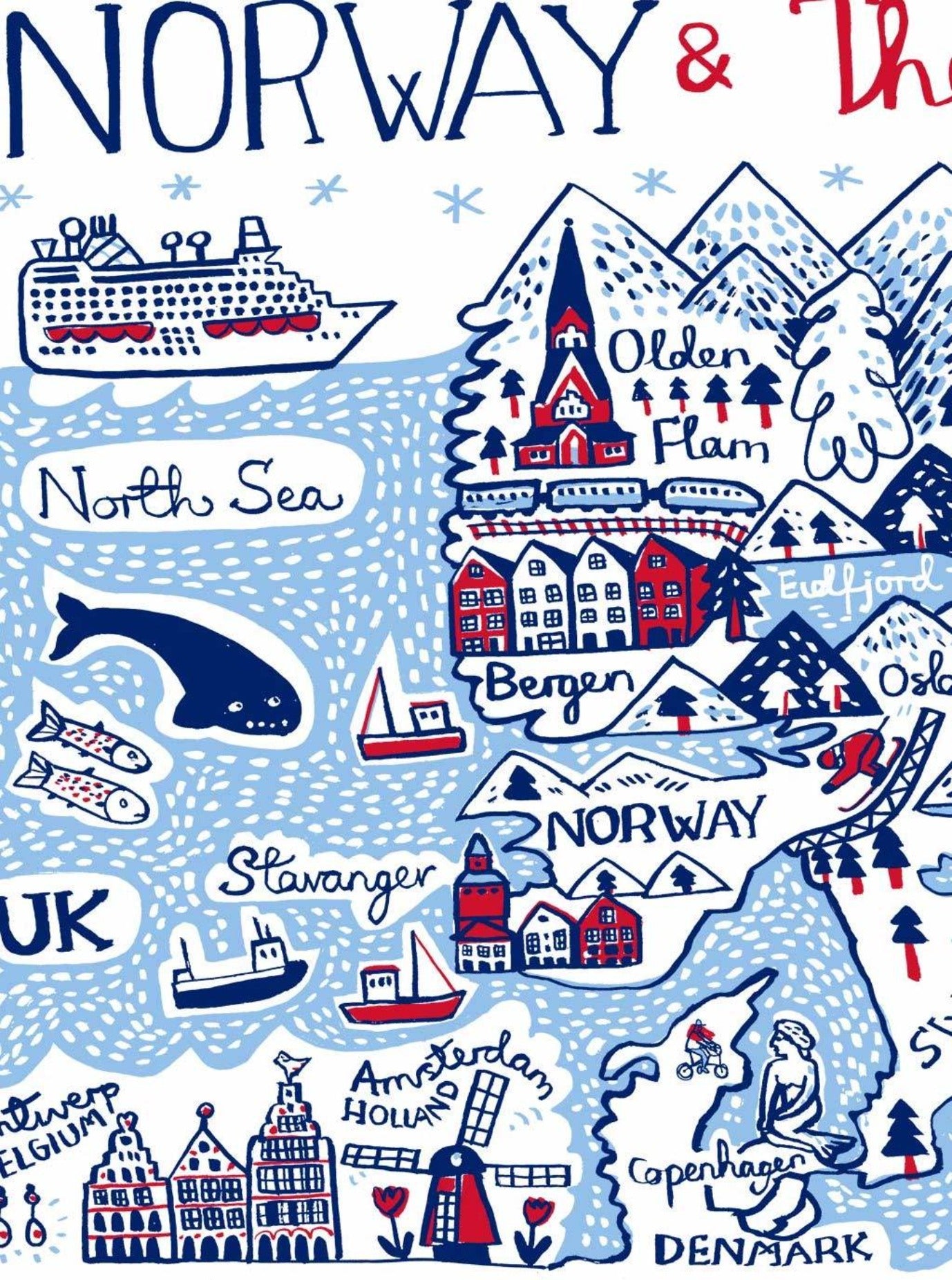 Contemporary Norway & The Baltics Art Print by British Travel Artist Julia Gash