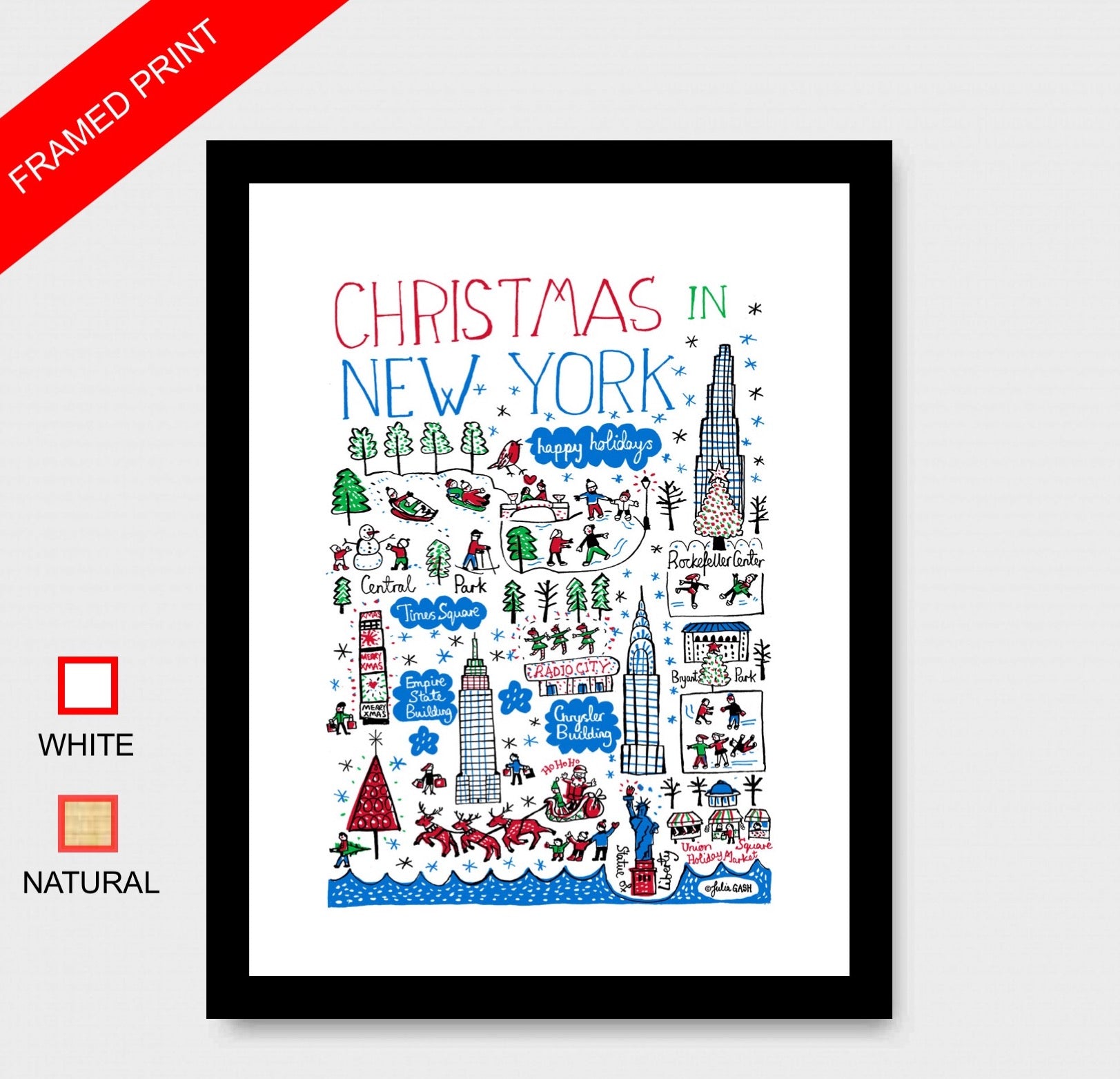 Christmas in New York Art Print - Julia Gash