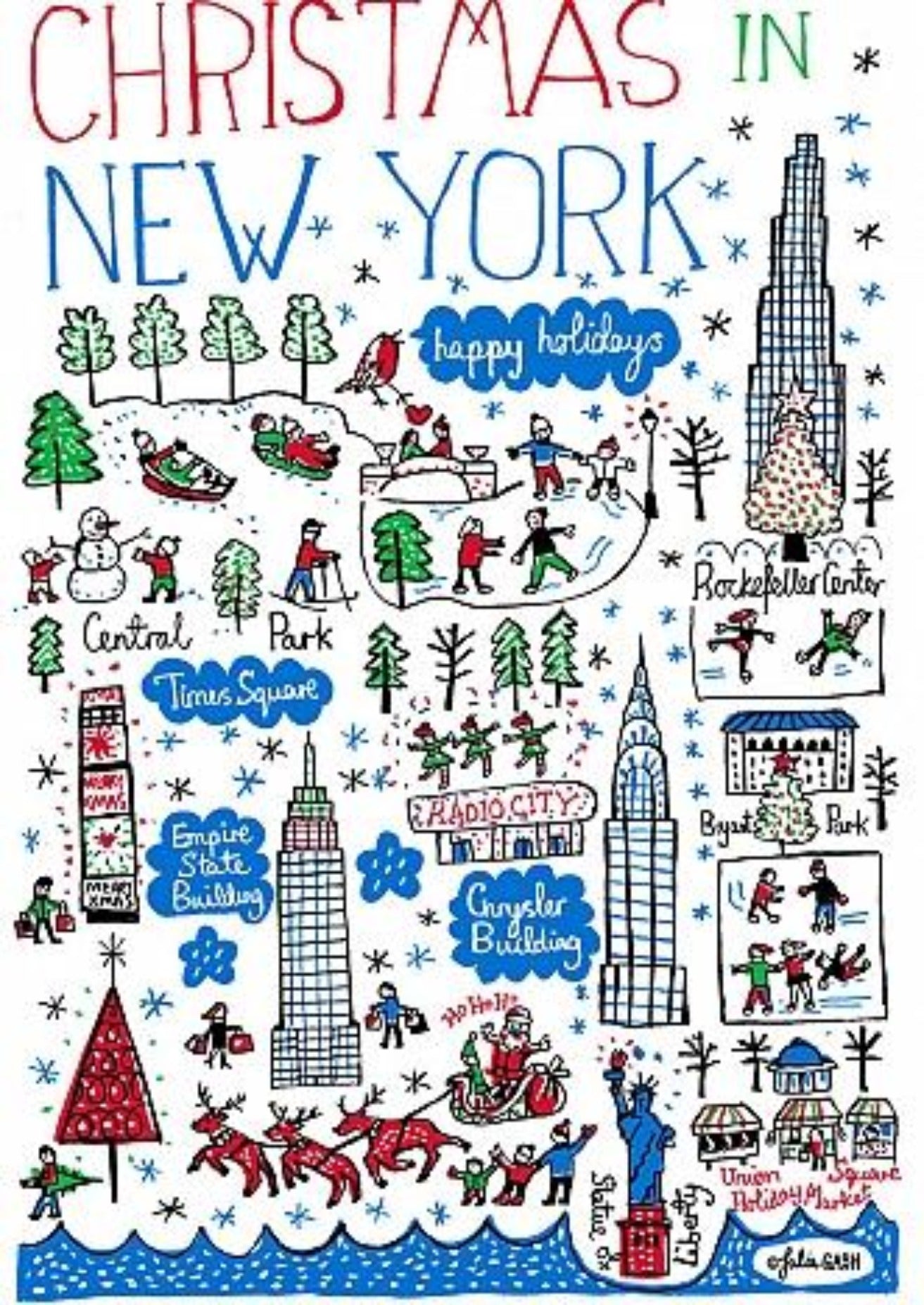 Christmas in New York Art Print - Julia Gash