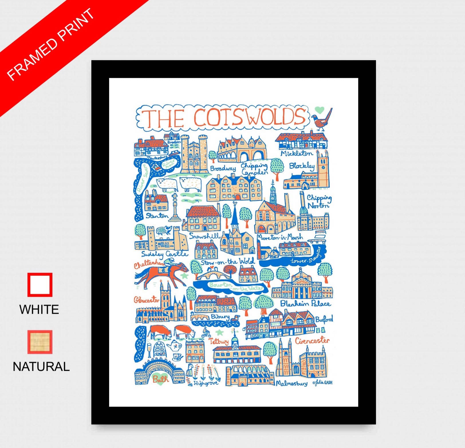 Cotswolds Art Print - Julia Gash