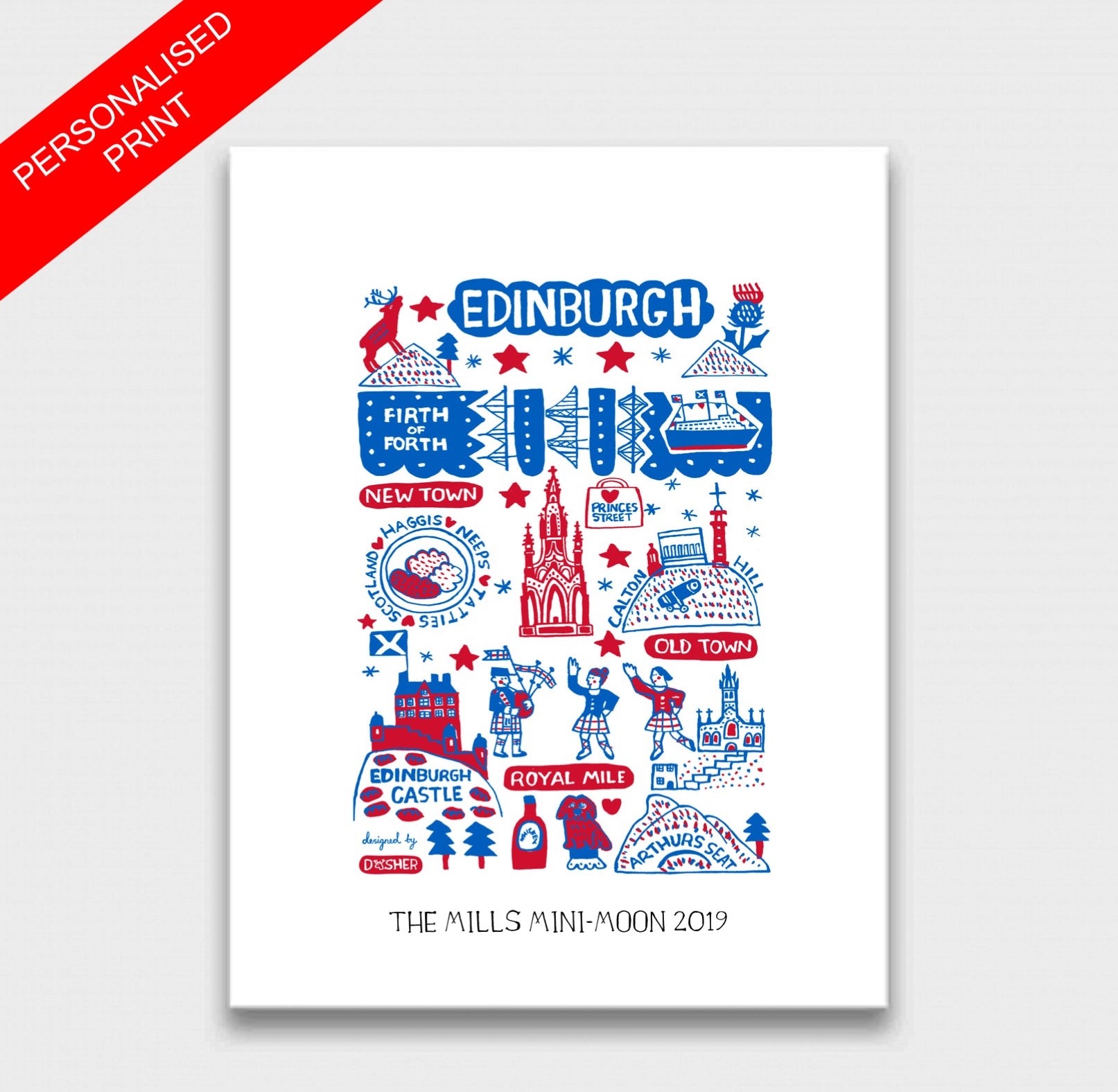 Edinburgh by Dasher Art Print - Julia Gash