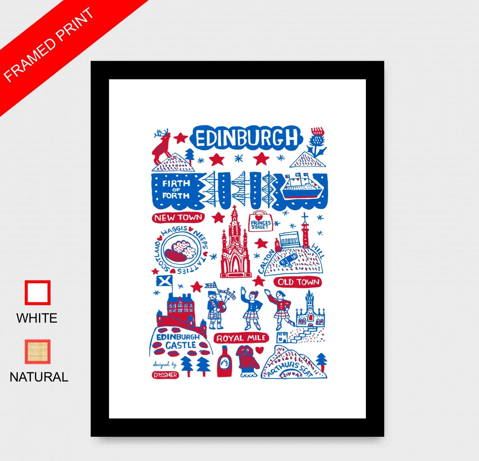Edinburgh by Dasher Art Print - Julia Gash