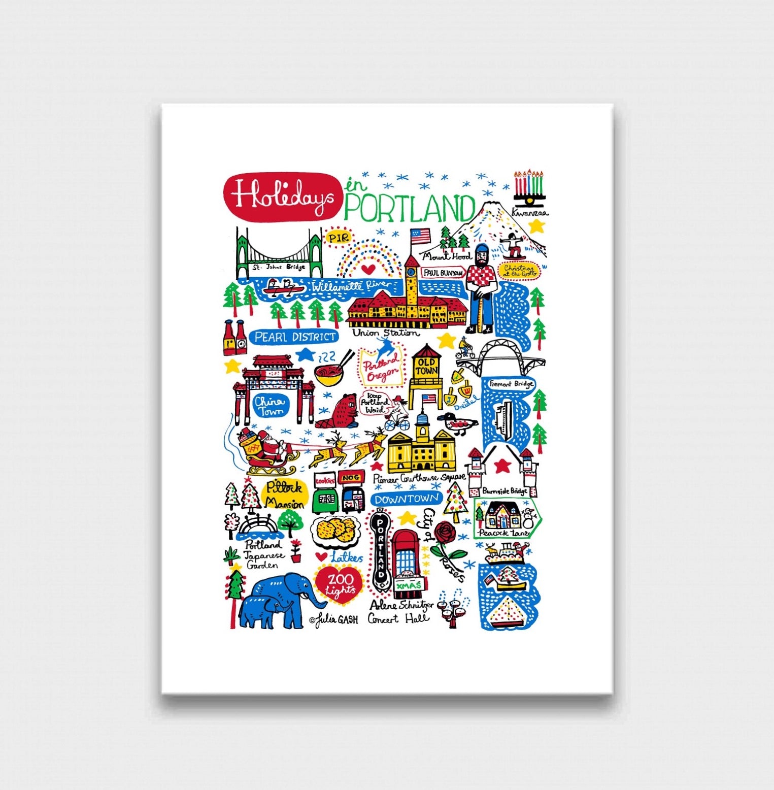 Holidays in Portland Art Print by Julia Gash